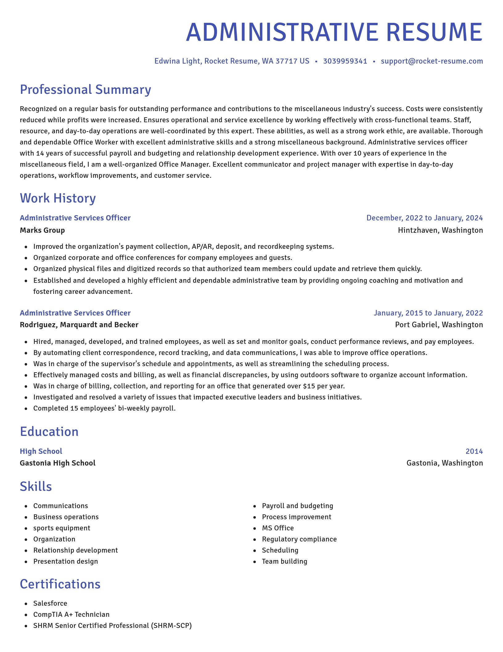 Novel resume template