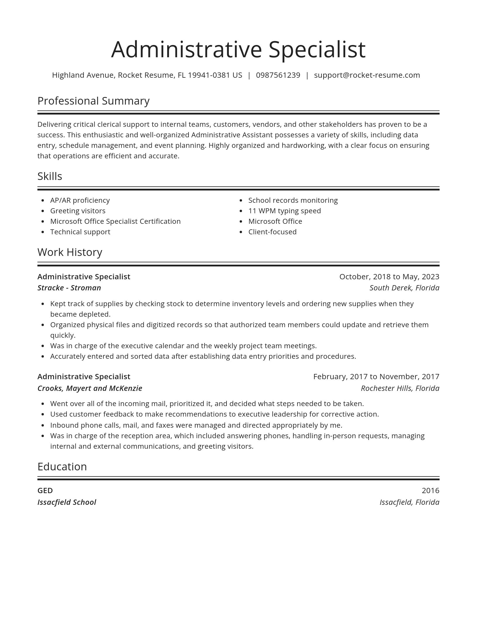 Spotlight resume template