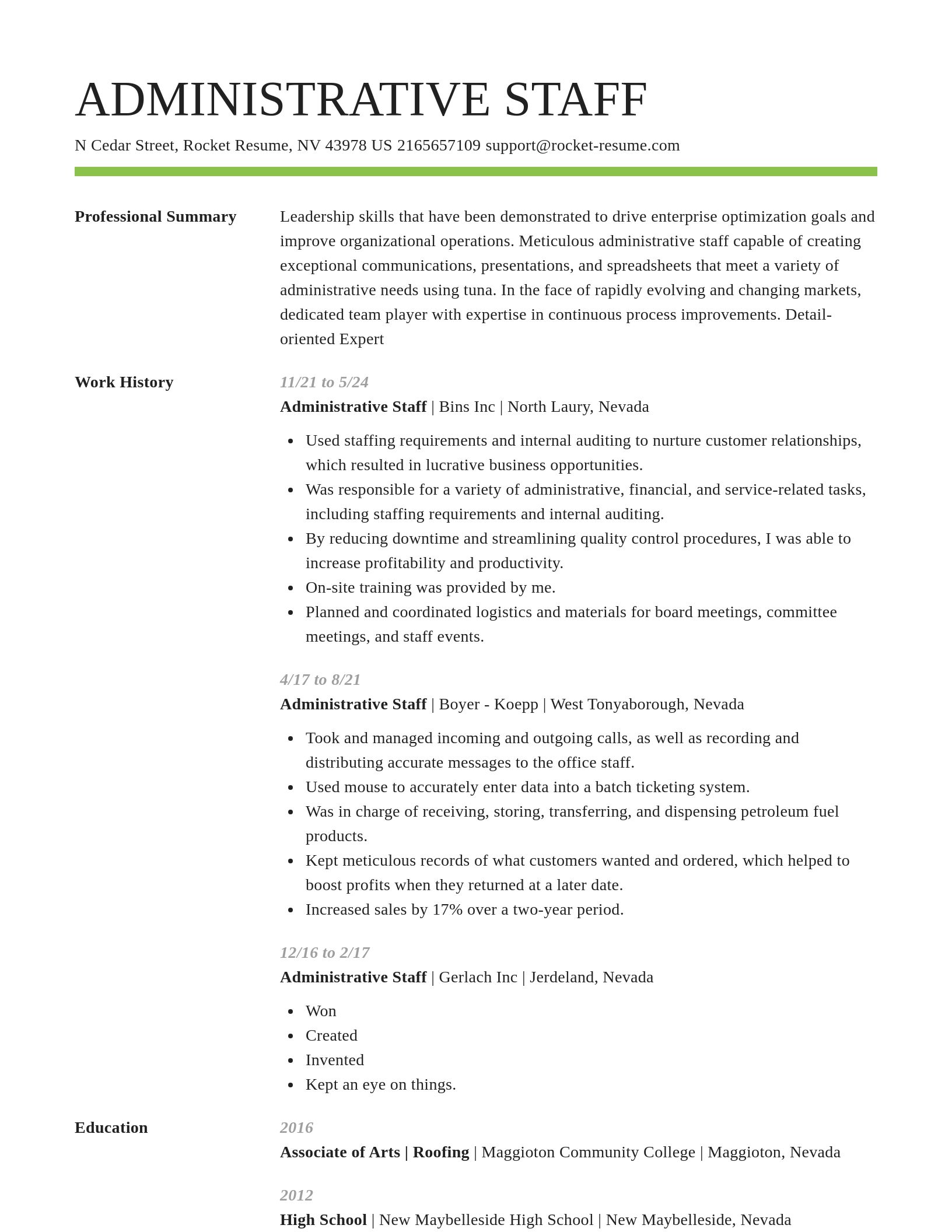 Smart resume template