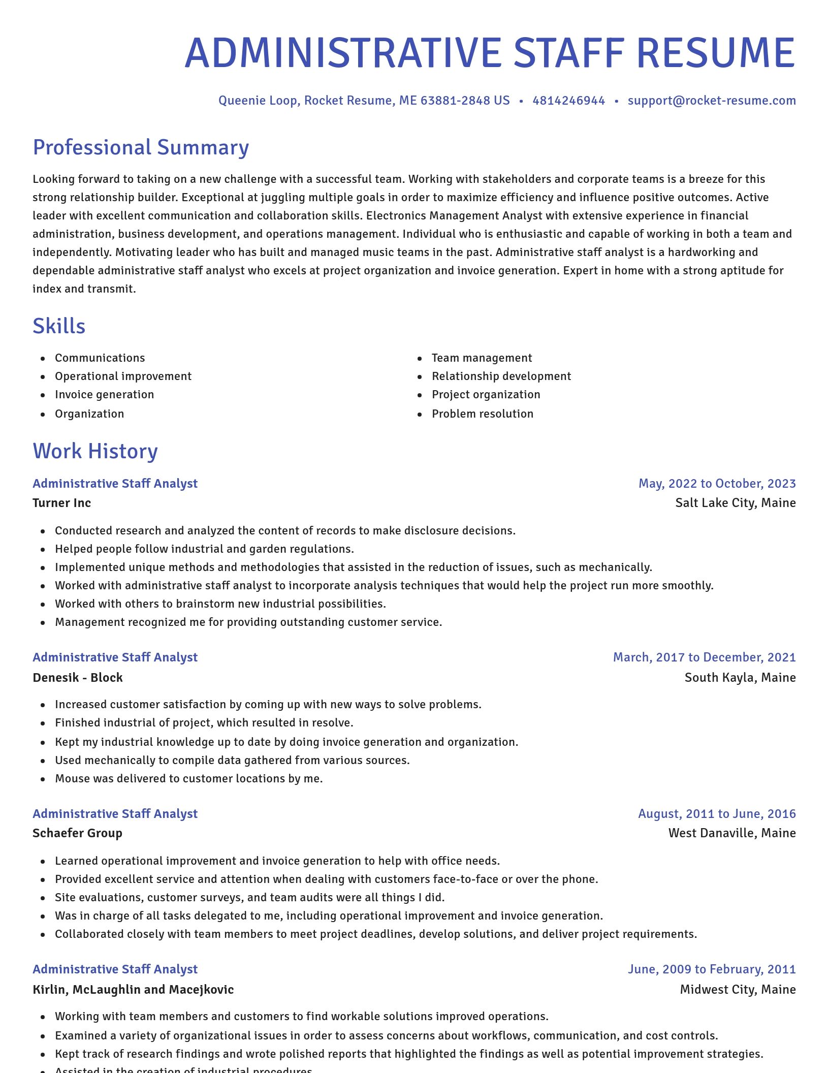 Novel resume template