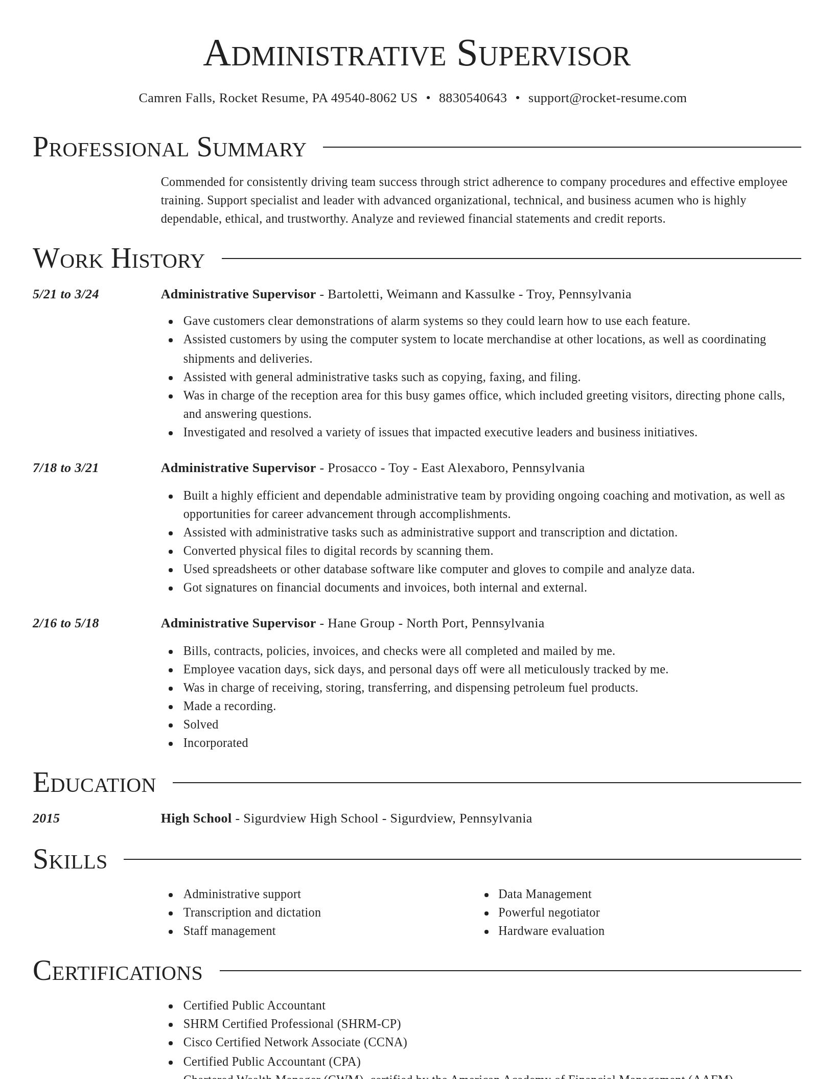 Director resume template