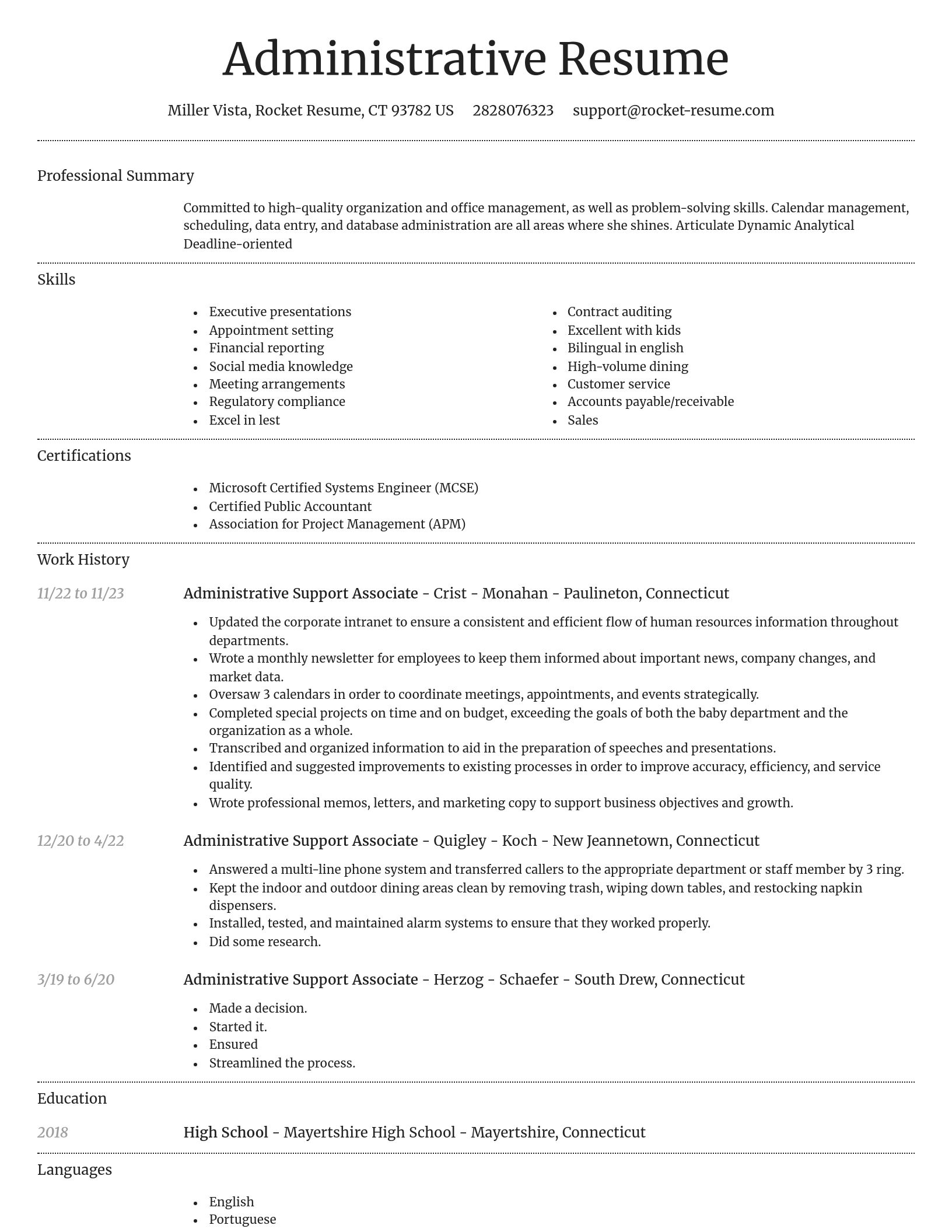 Dignified resume template