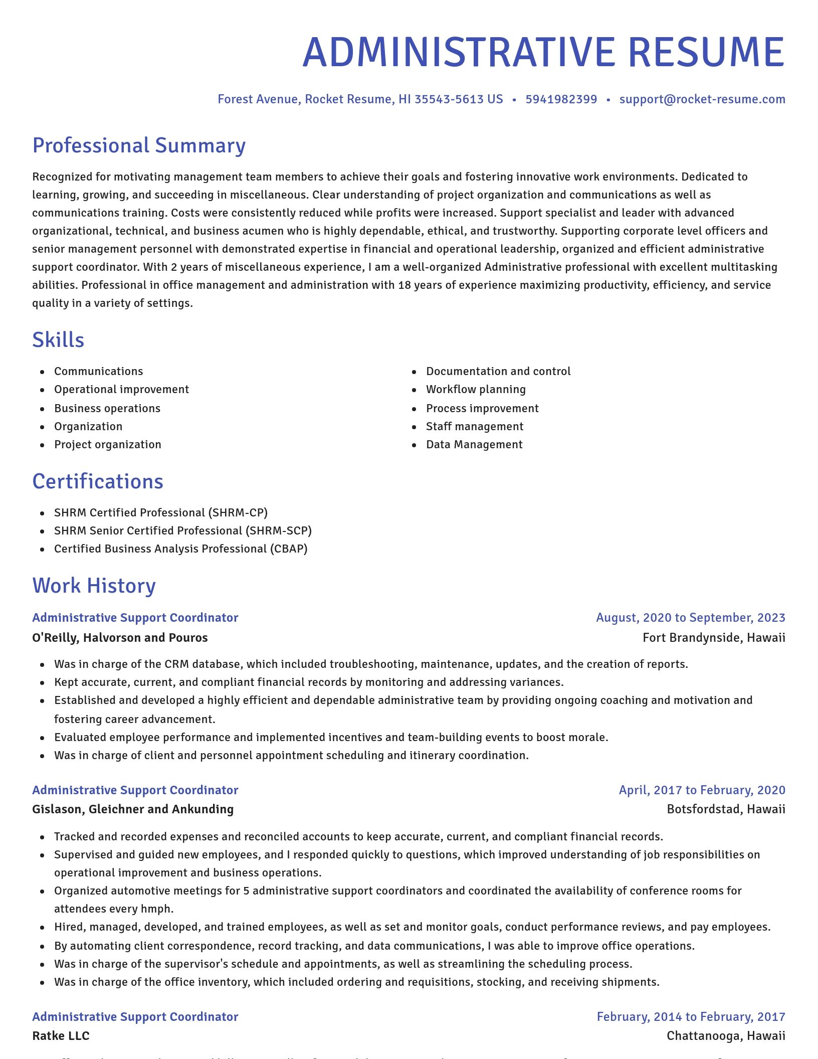 Novel resume template