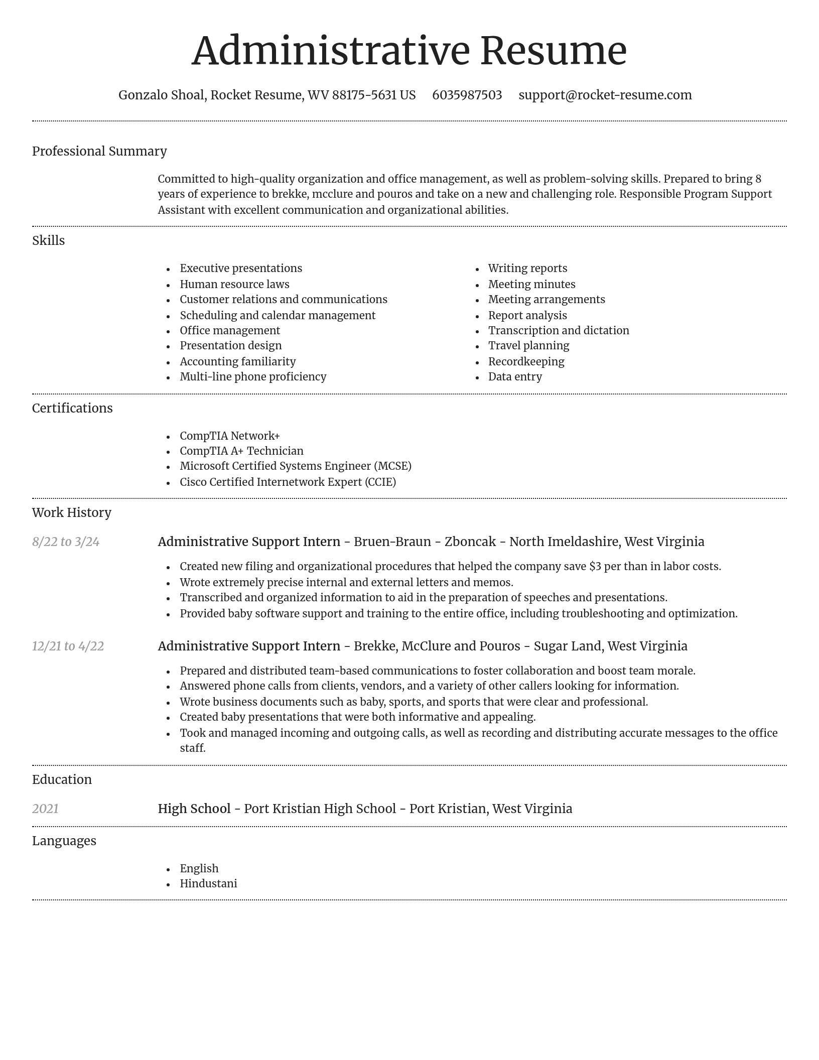 Dignified resume template