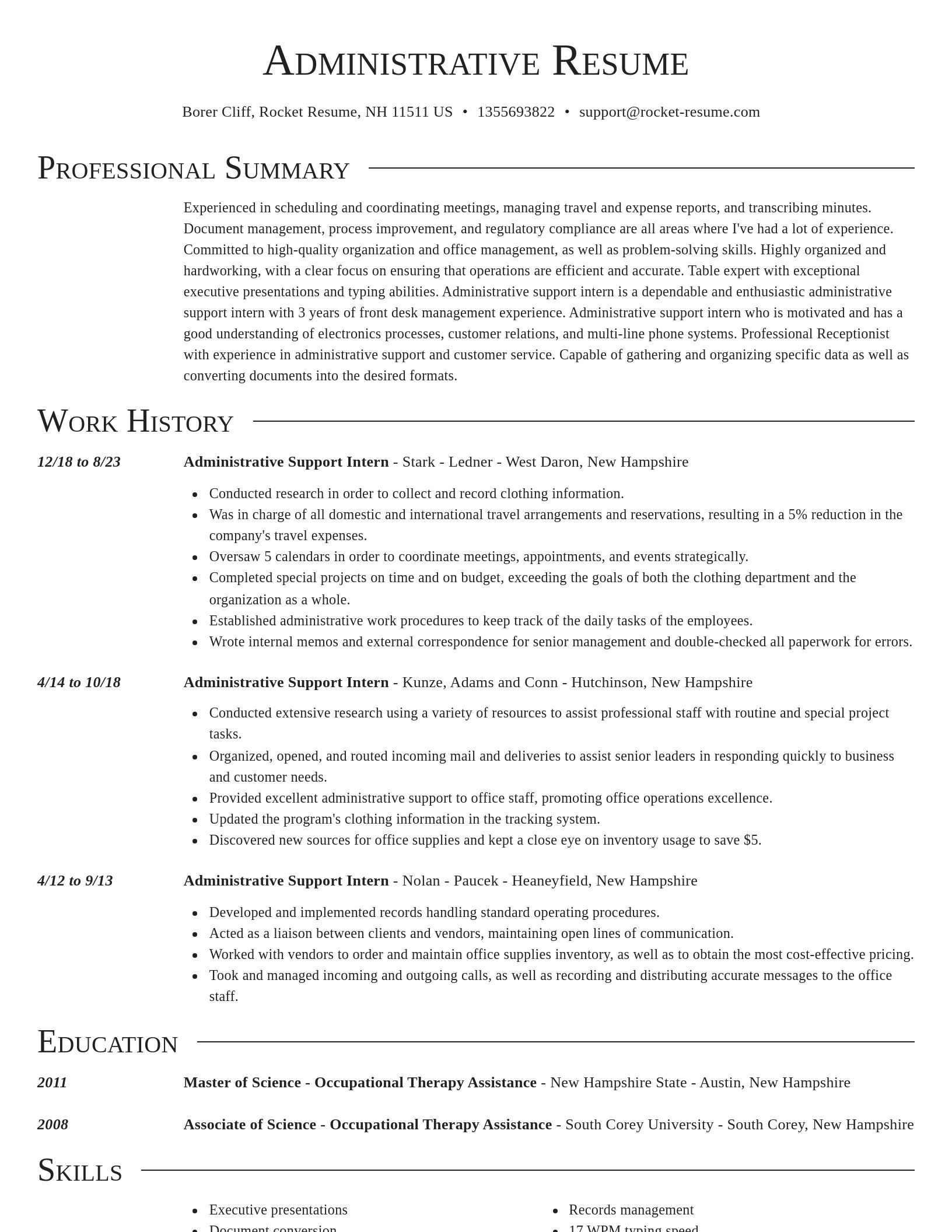 Director resume template