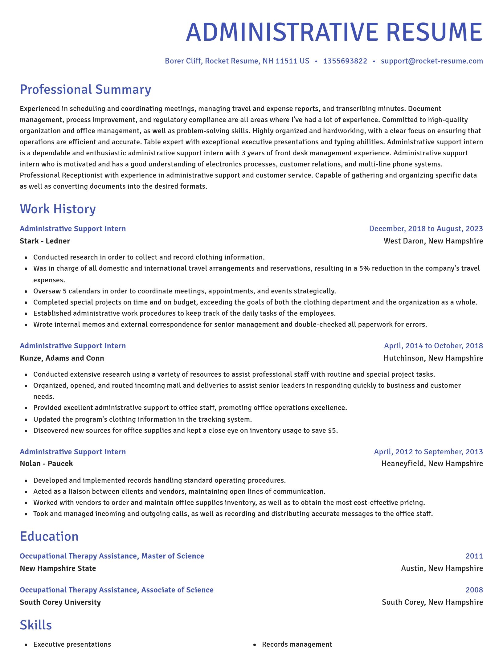 Novel resume template