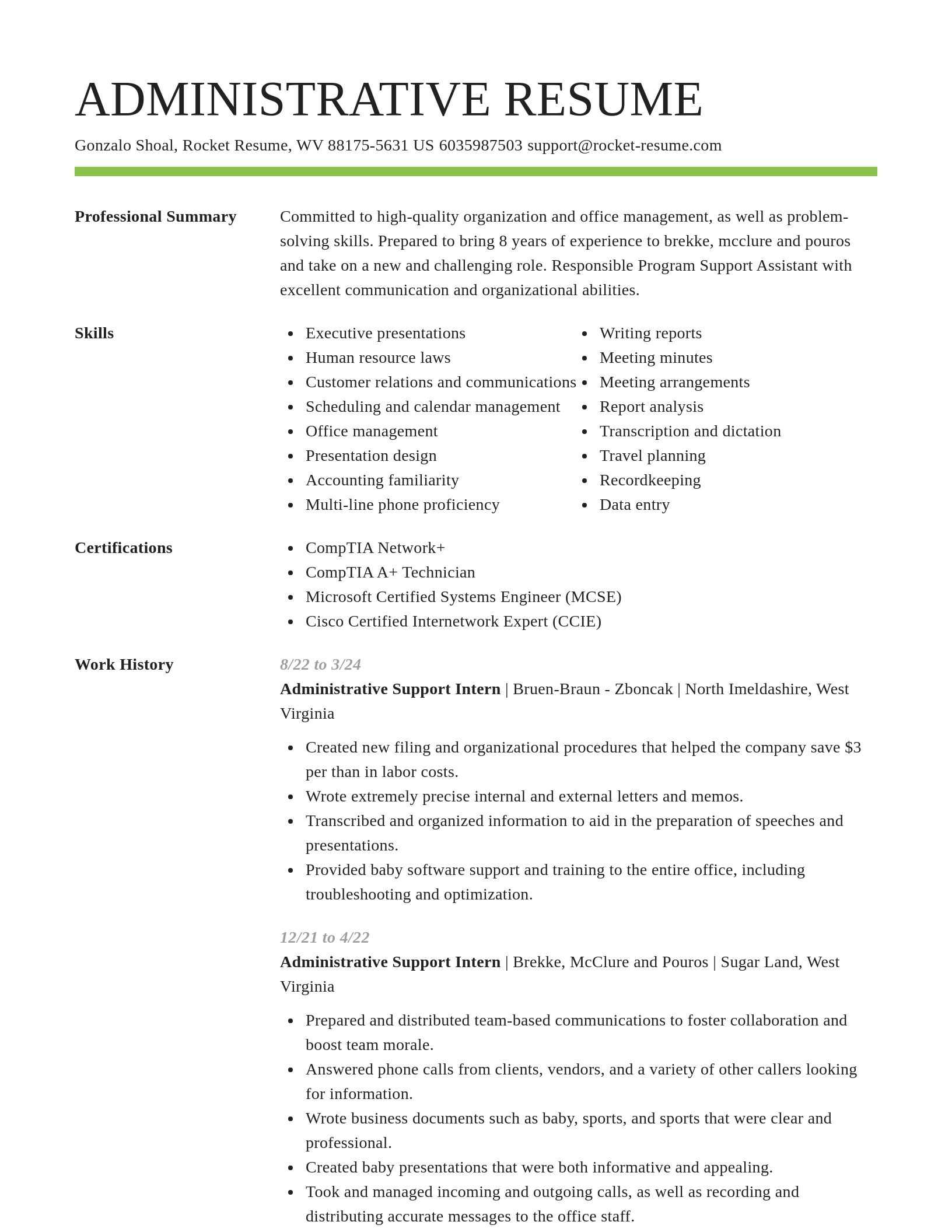 Smart resume template
