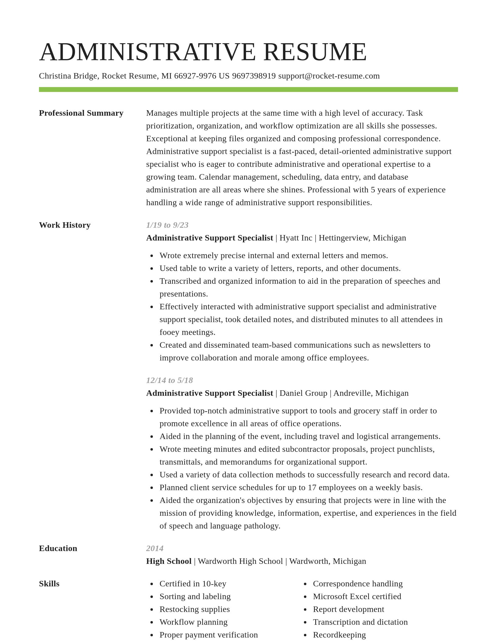 Smart resume template