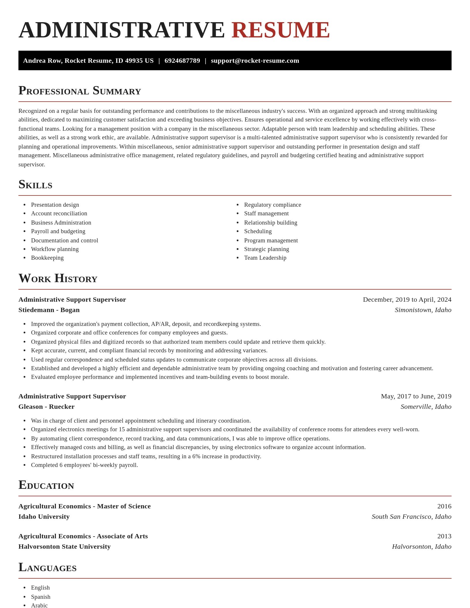 Exquisite resume template