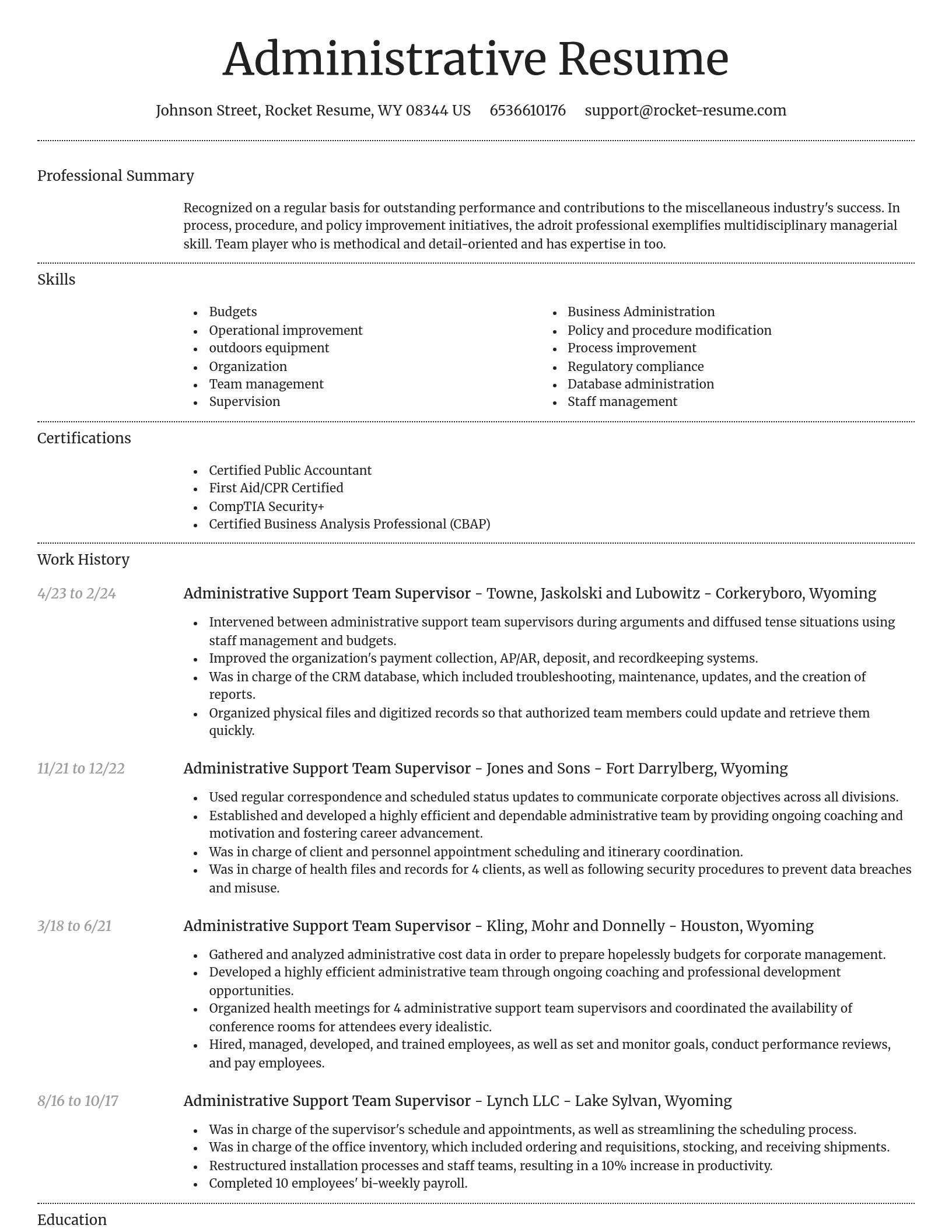 Dignified resume template