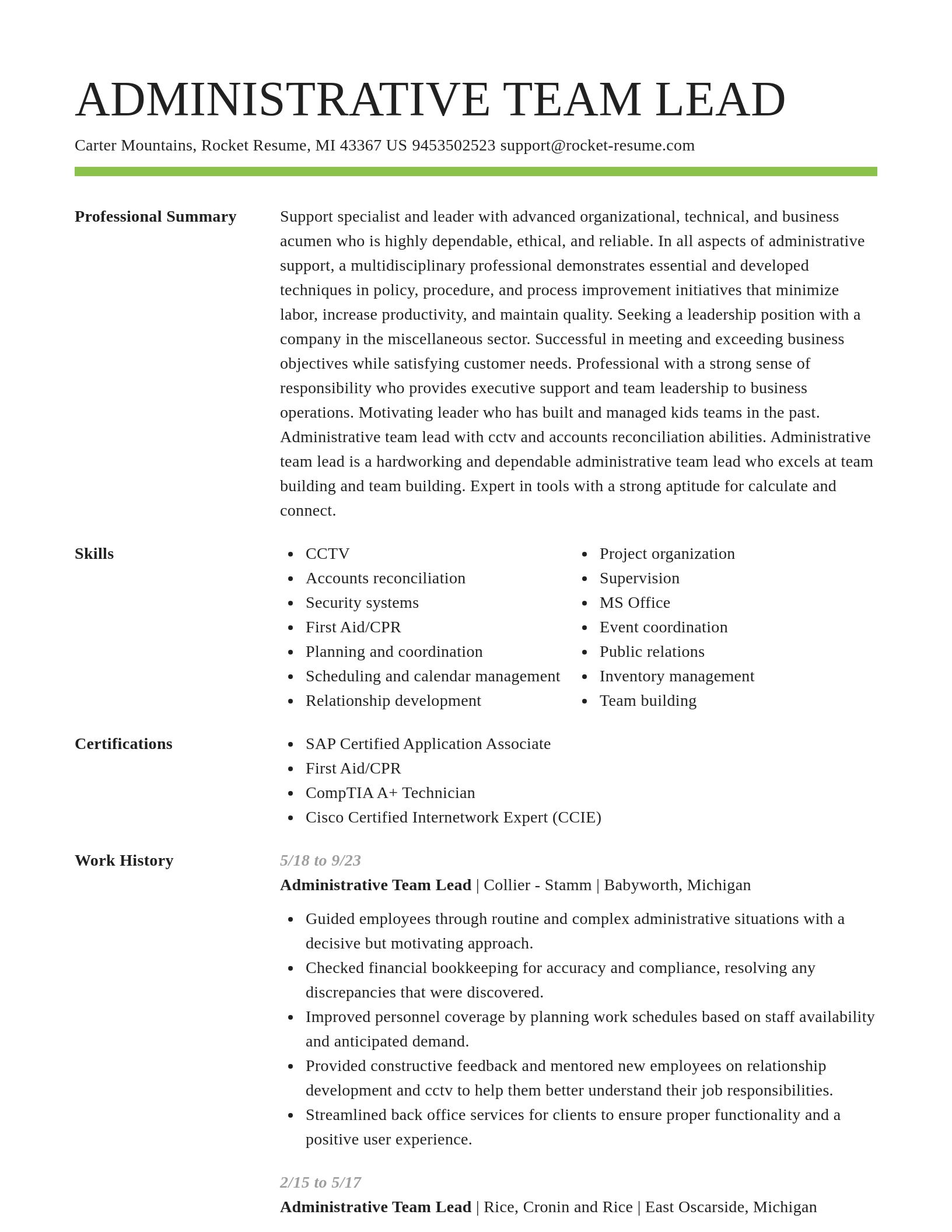 Smart resume template