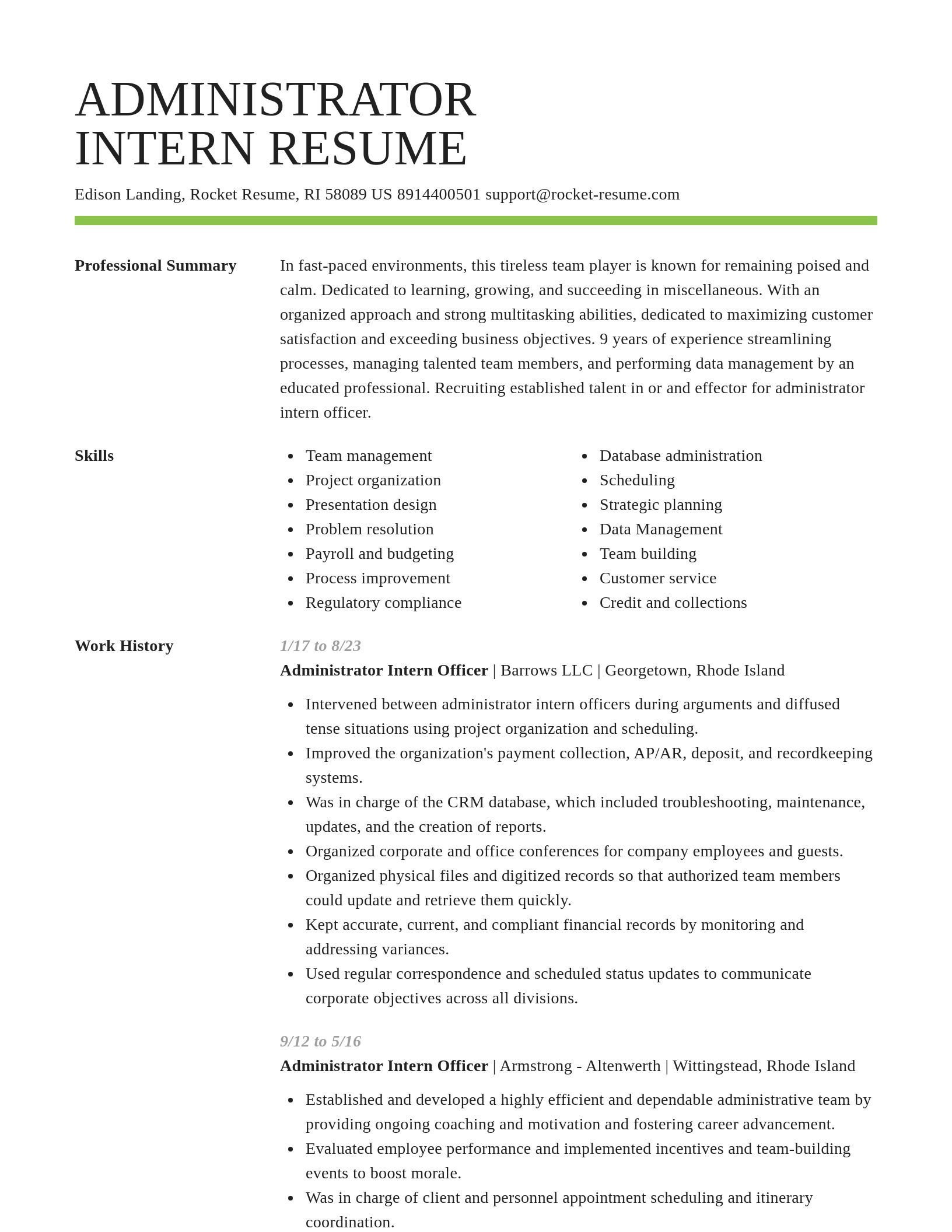Smart resume template