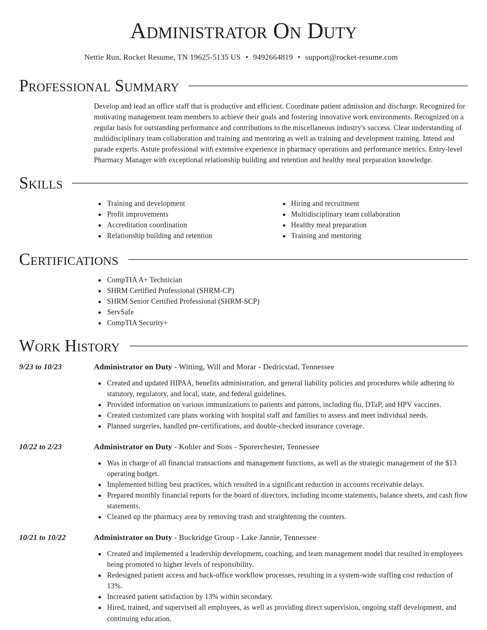 Director resume template