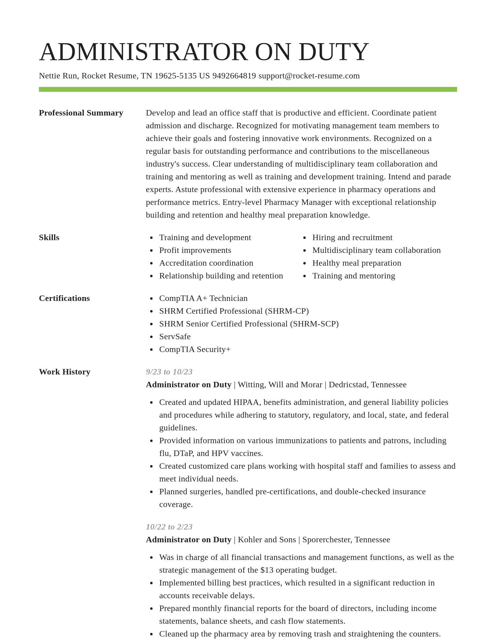 Smart resume template