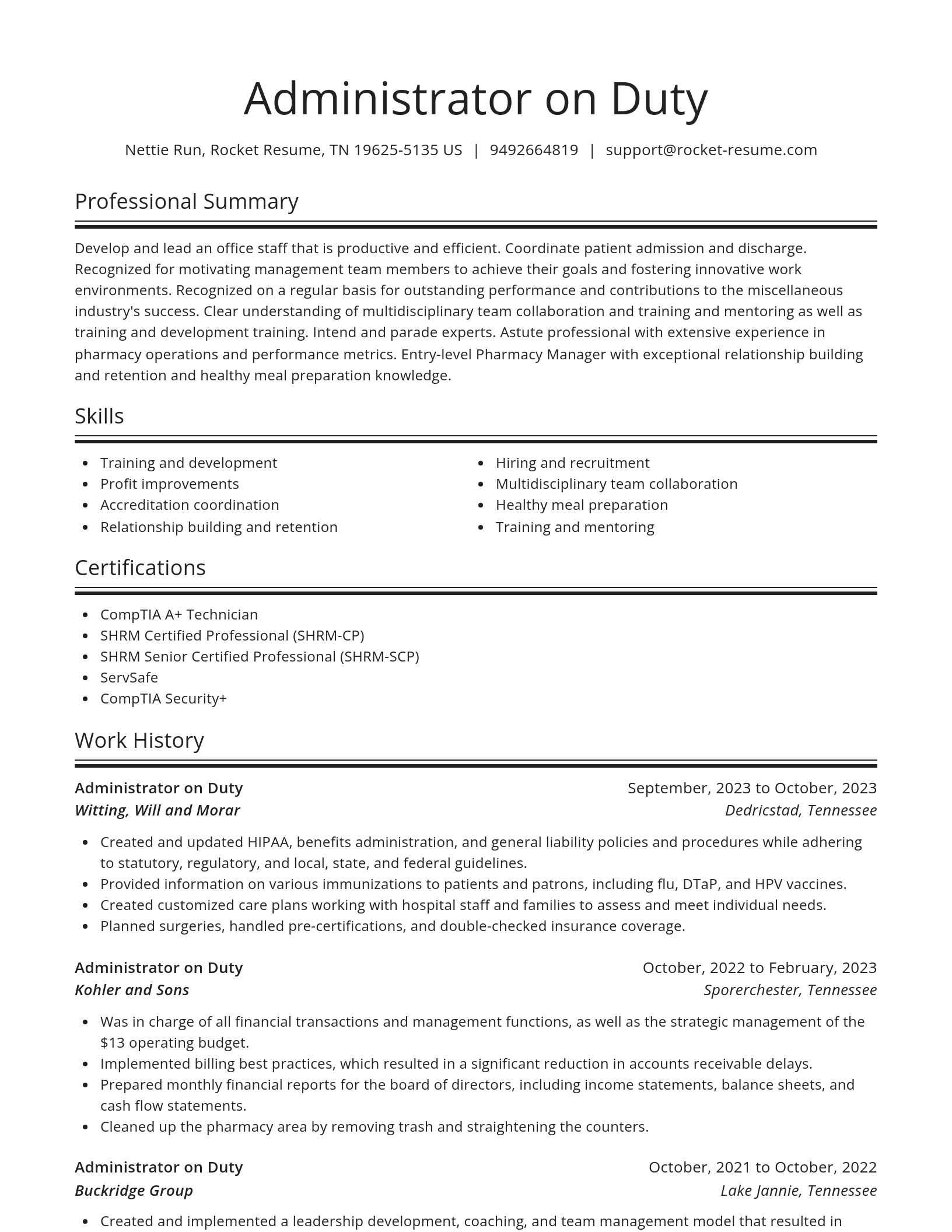 Spotlight resume template