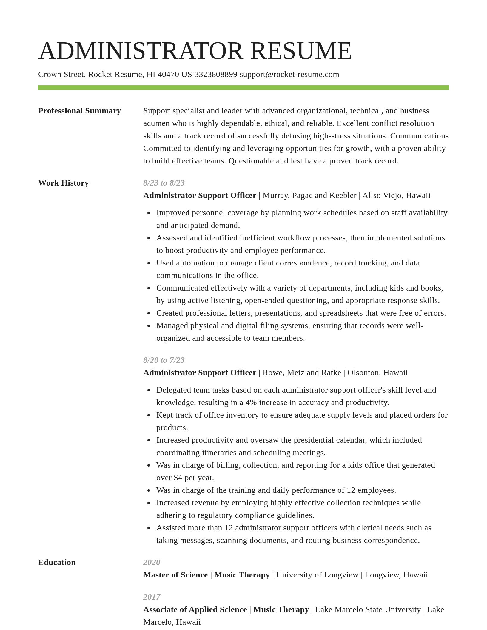 Smart resume template