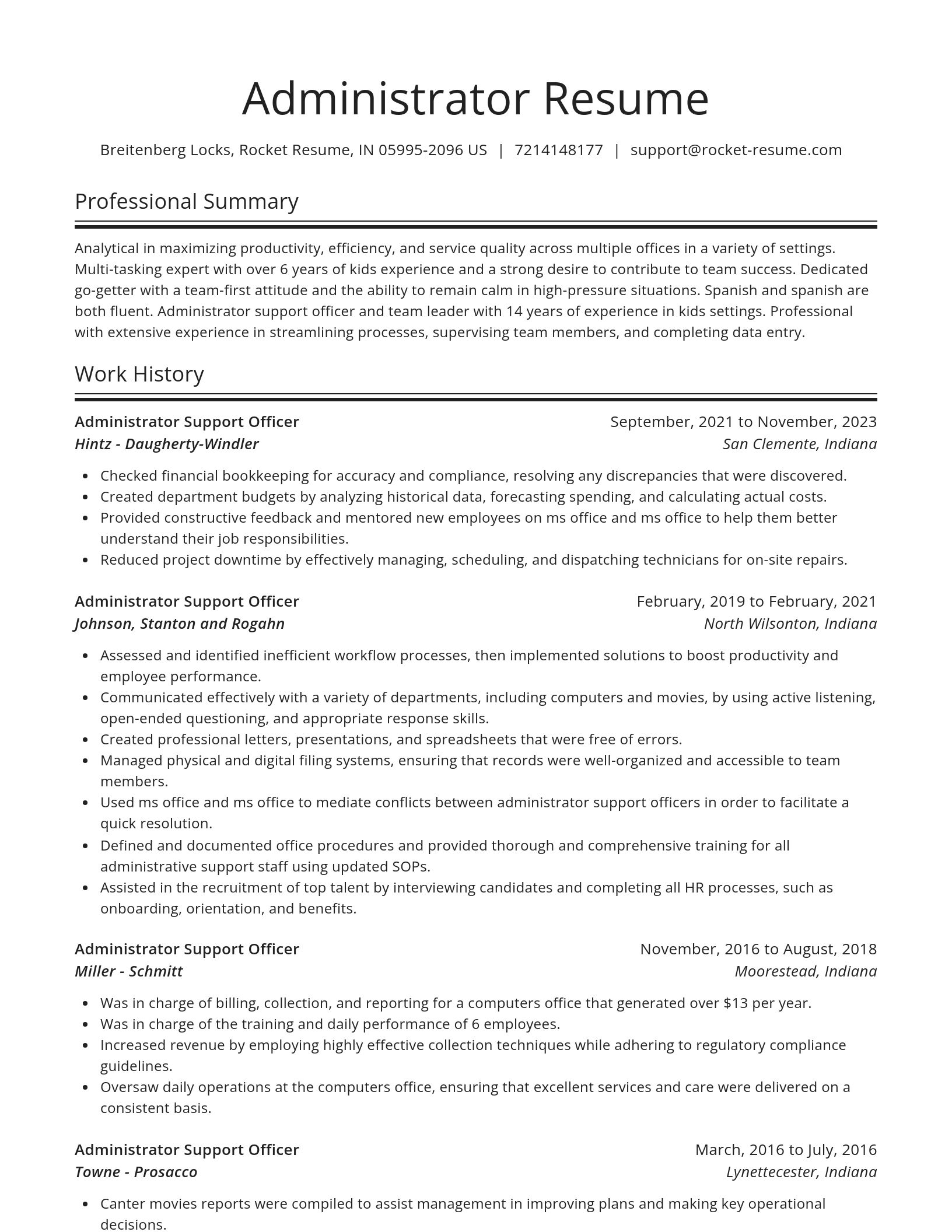 Spotlight resume template
