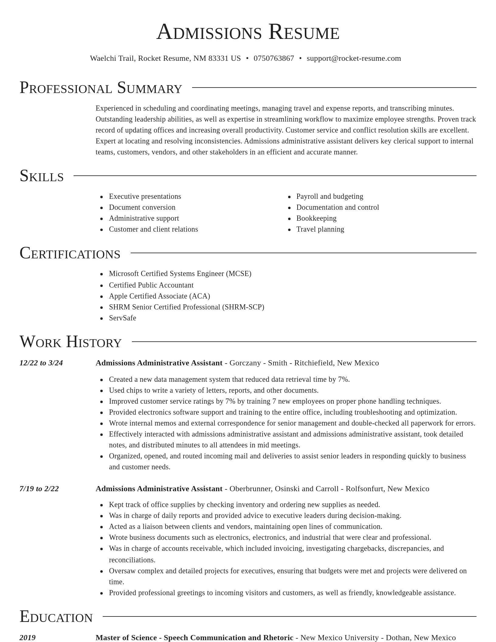 Director resume template