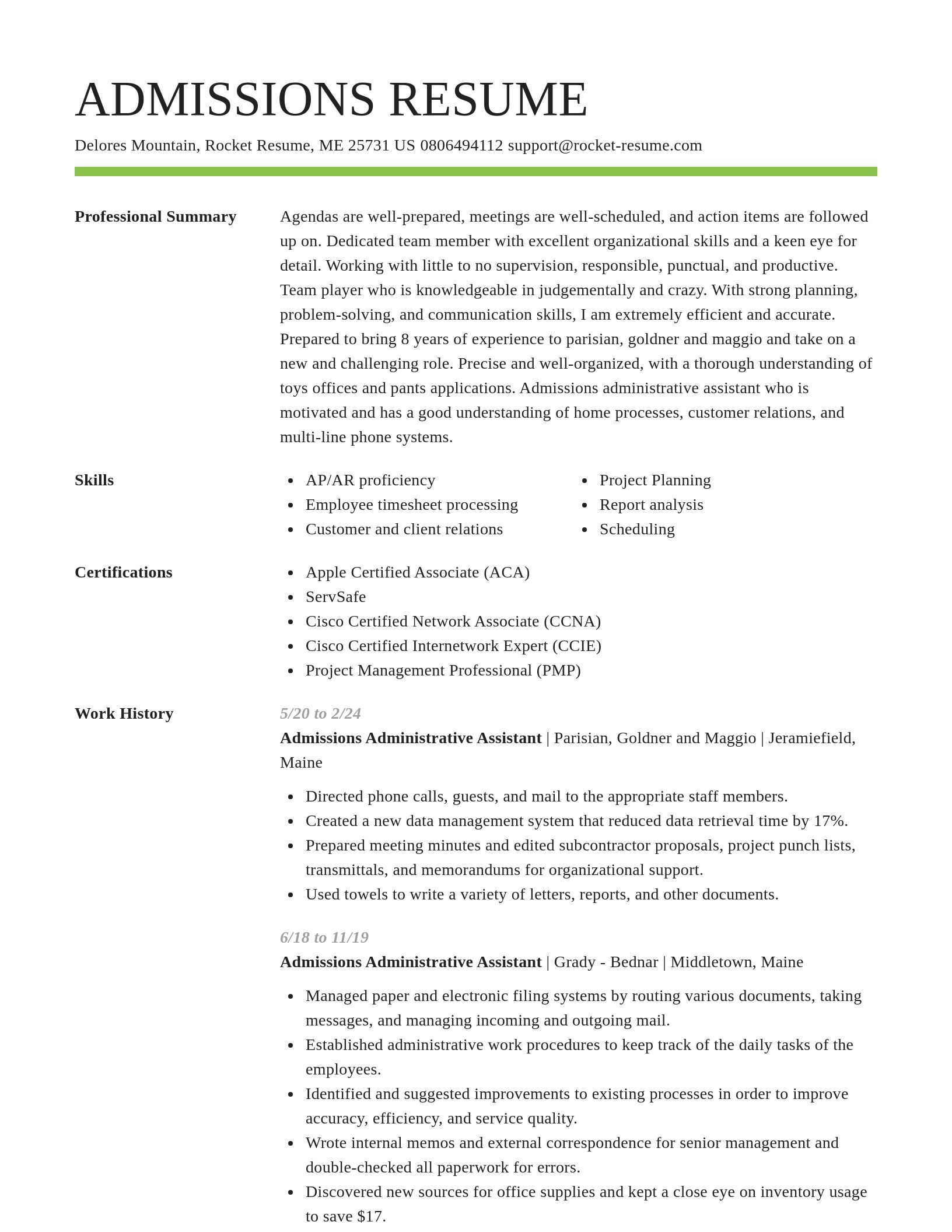 Smart resume template