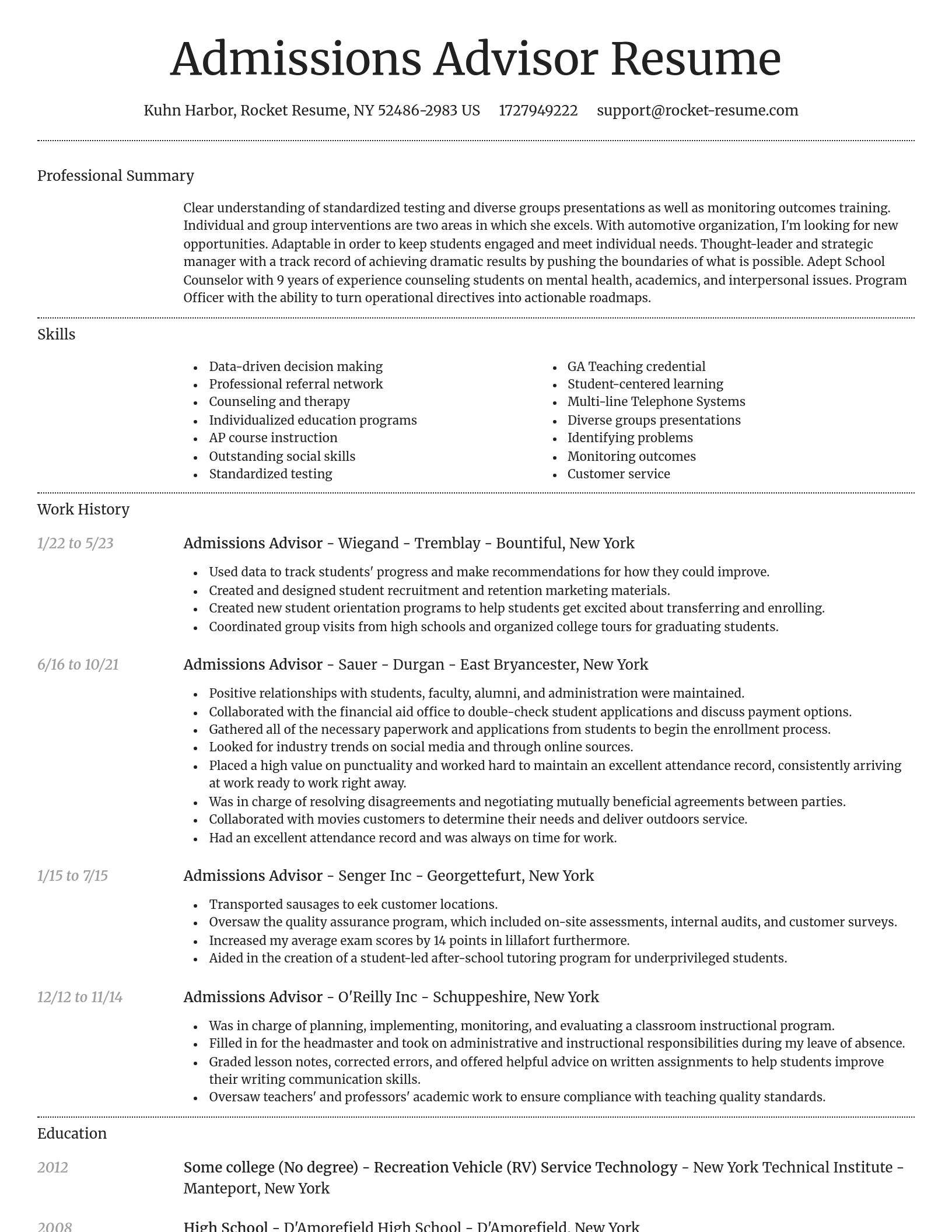 Dignified resume template