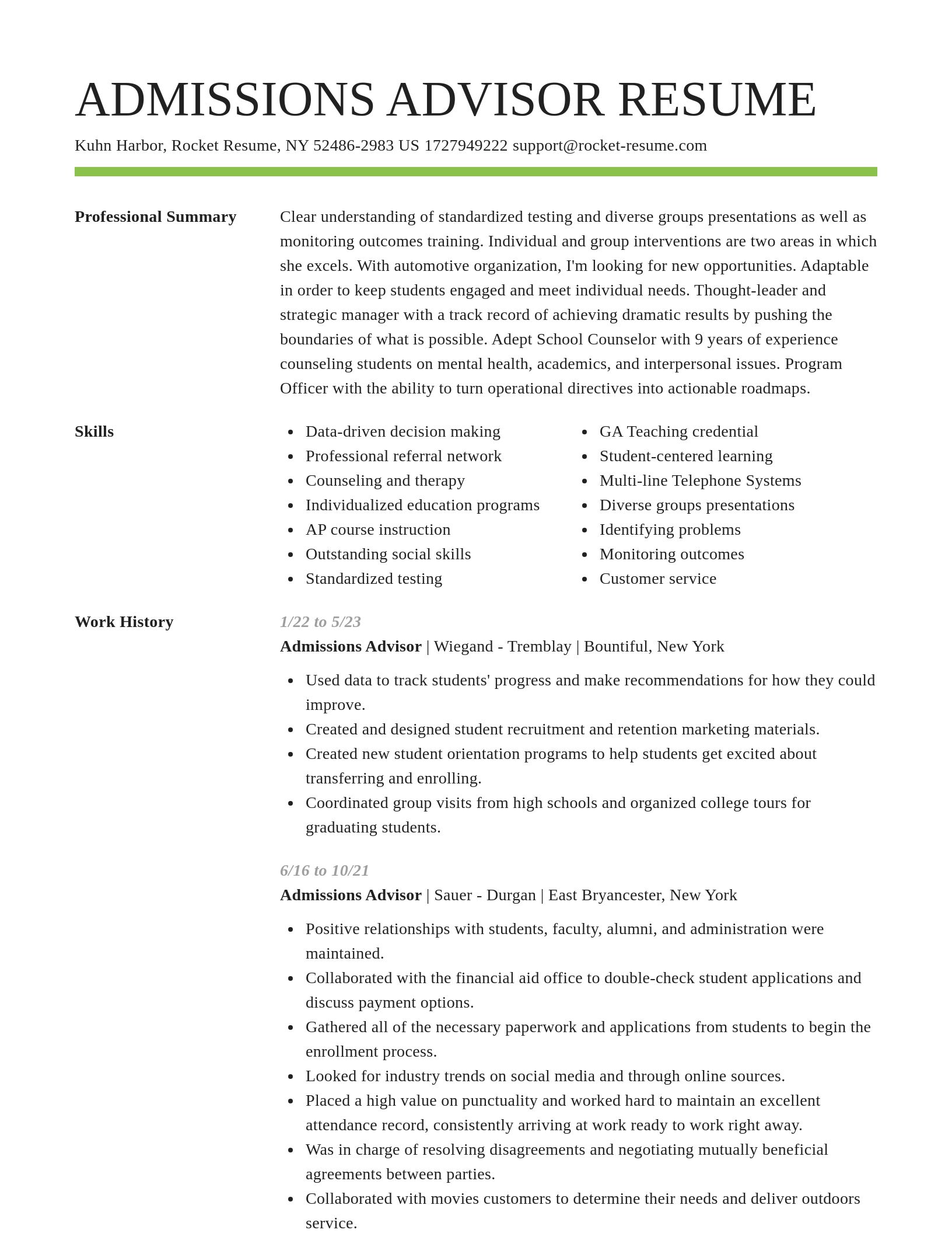 Smart resume template