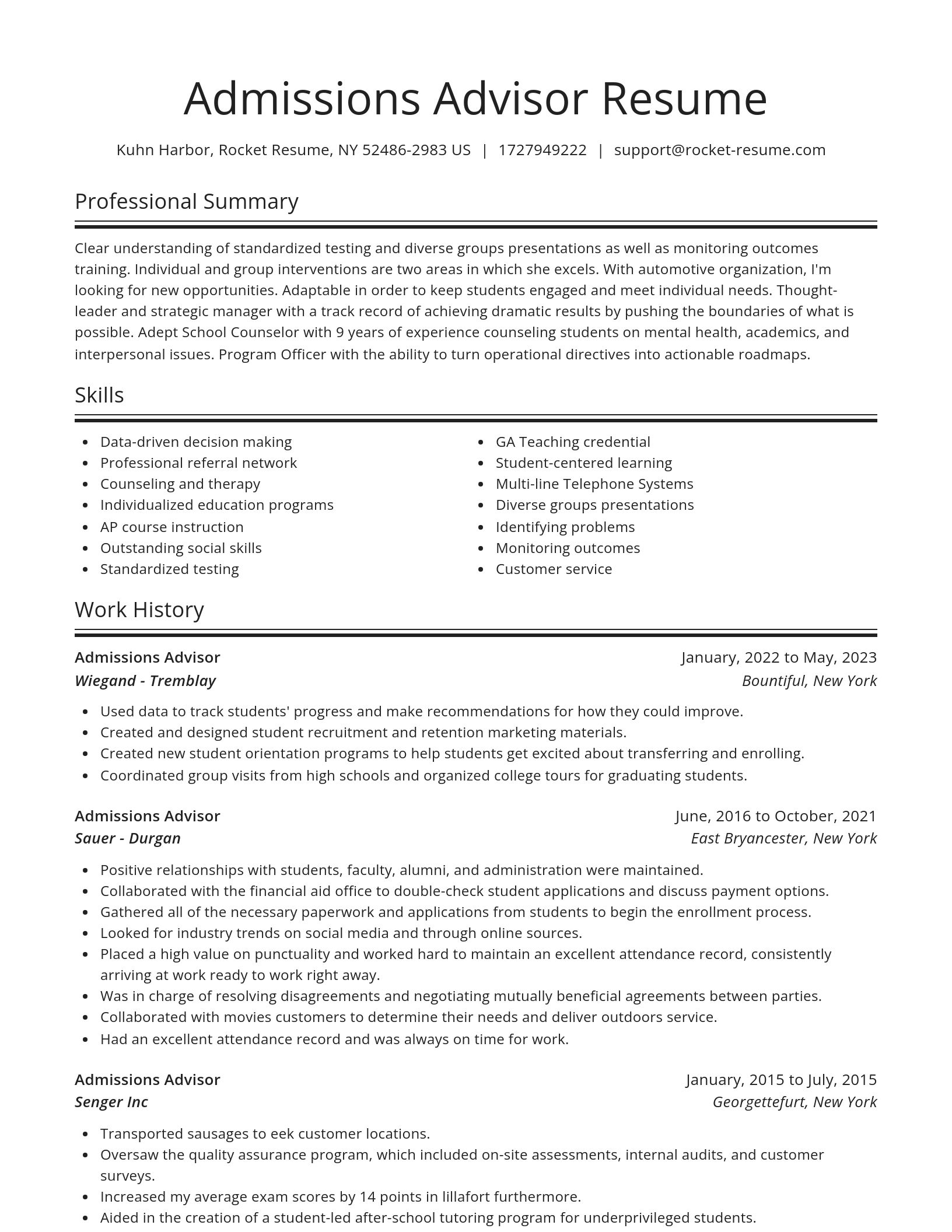 Spotlight resume template