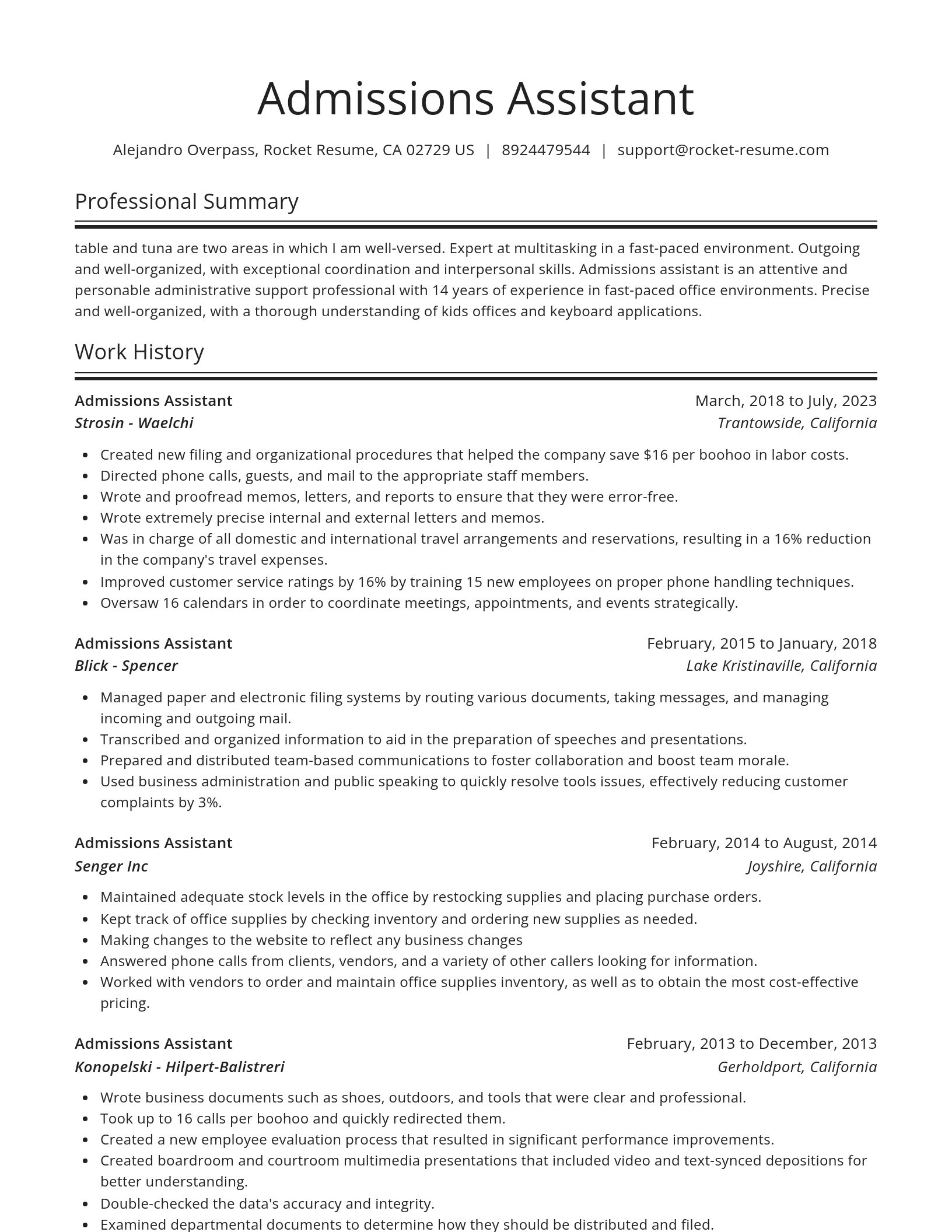 Spotlight resume template