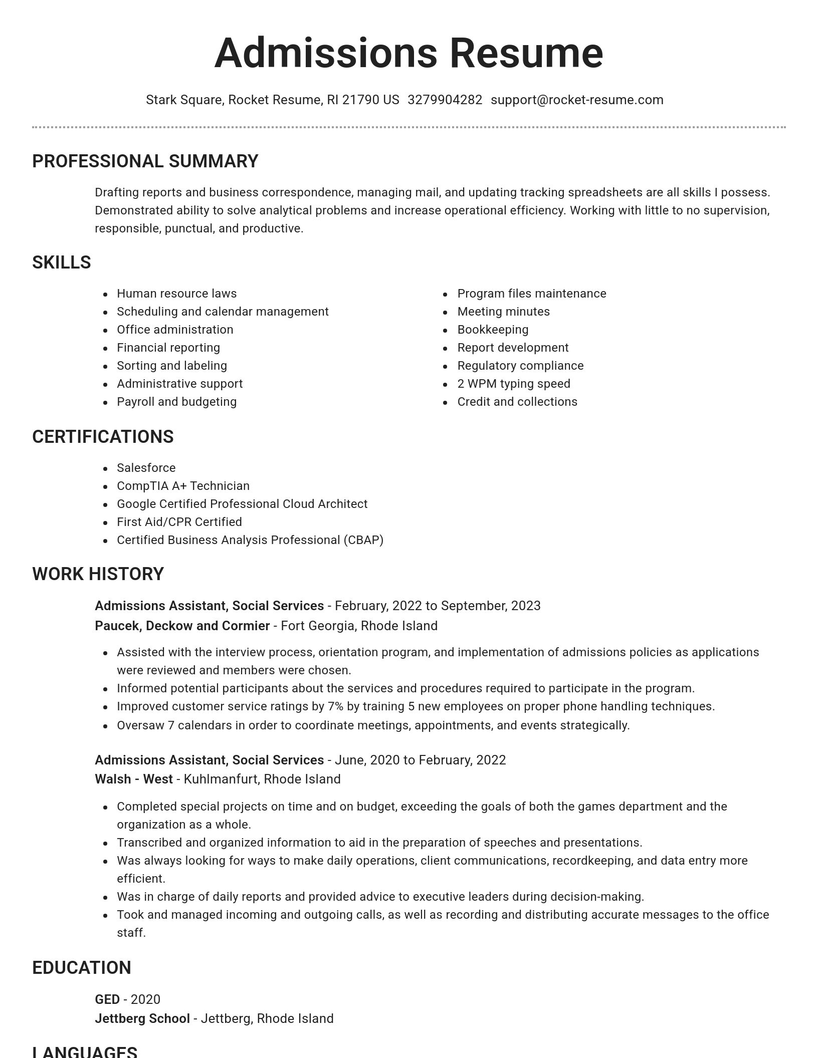 Brilliant resume template