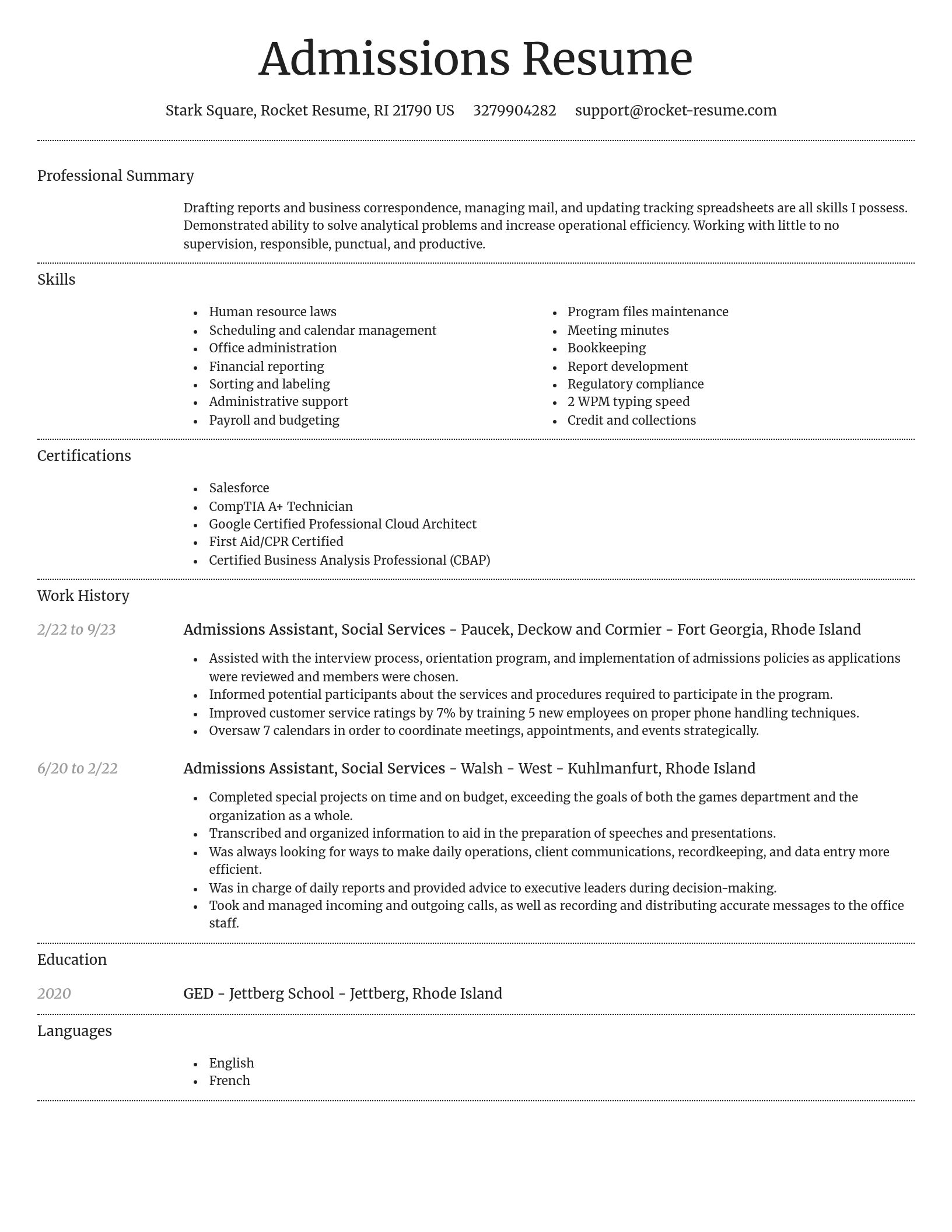 Dignified resume template