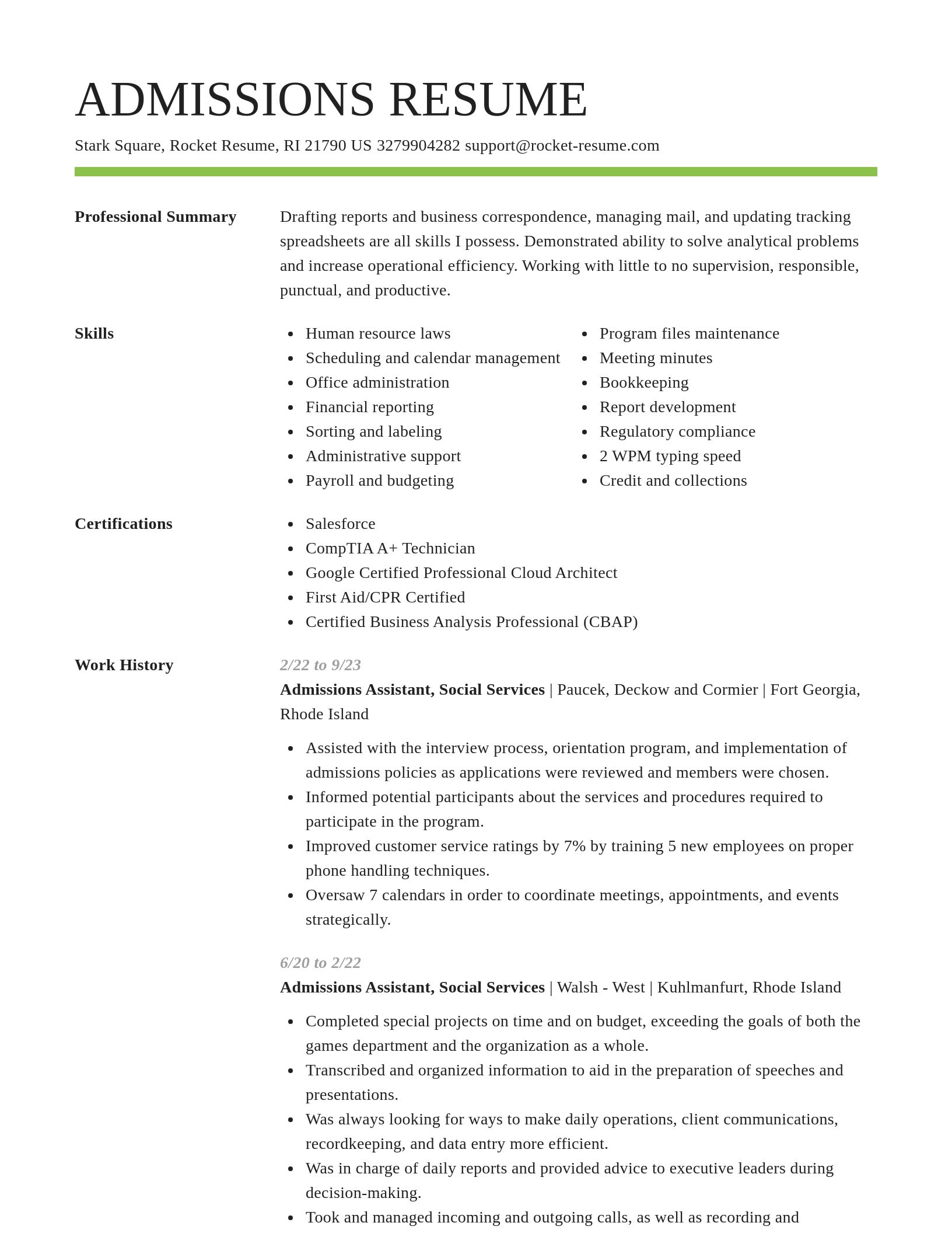 Smart resume template