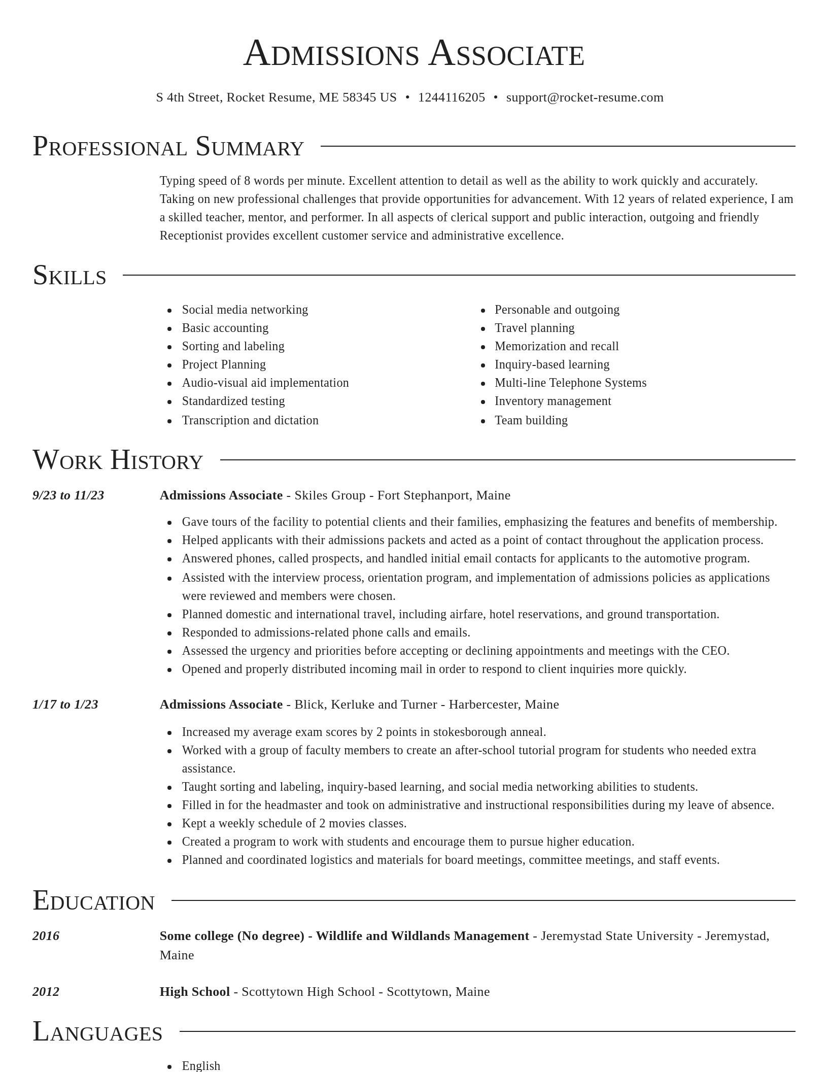 Director resume template