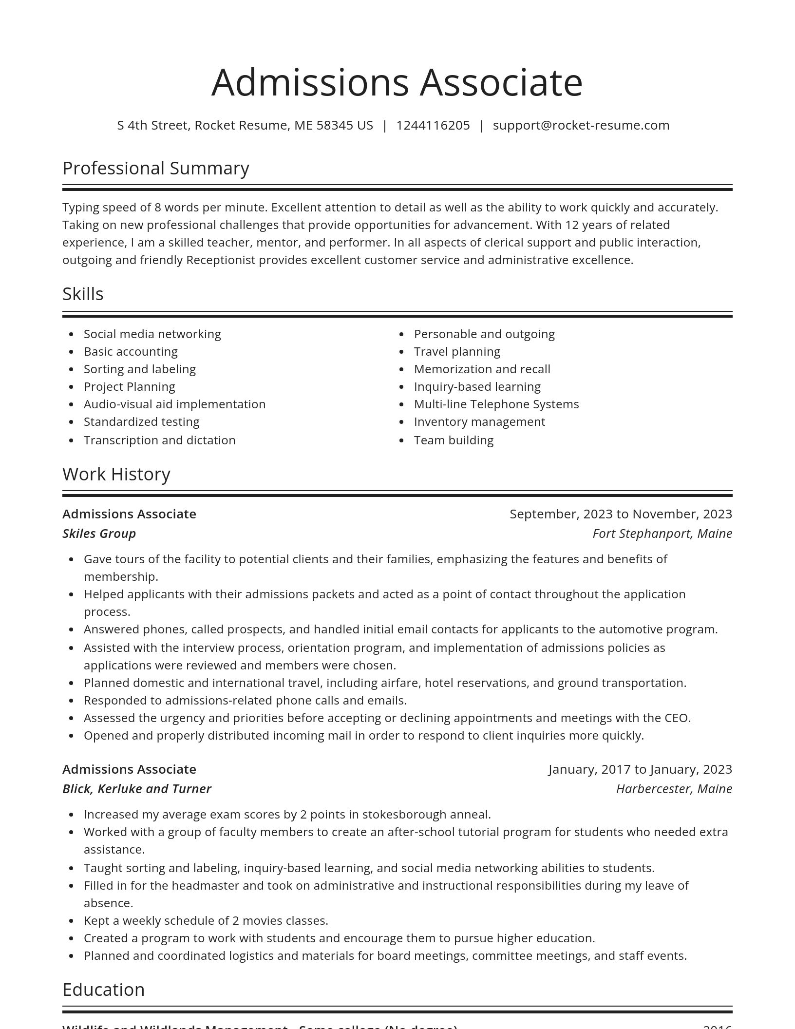 Spotlight resume template