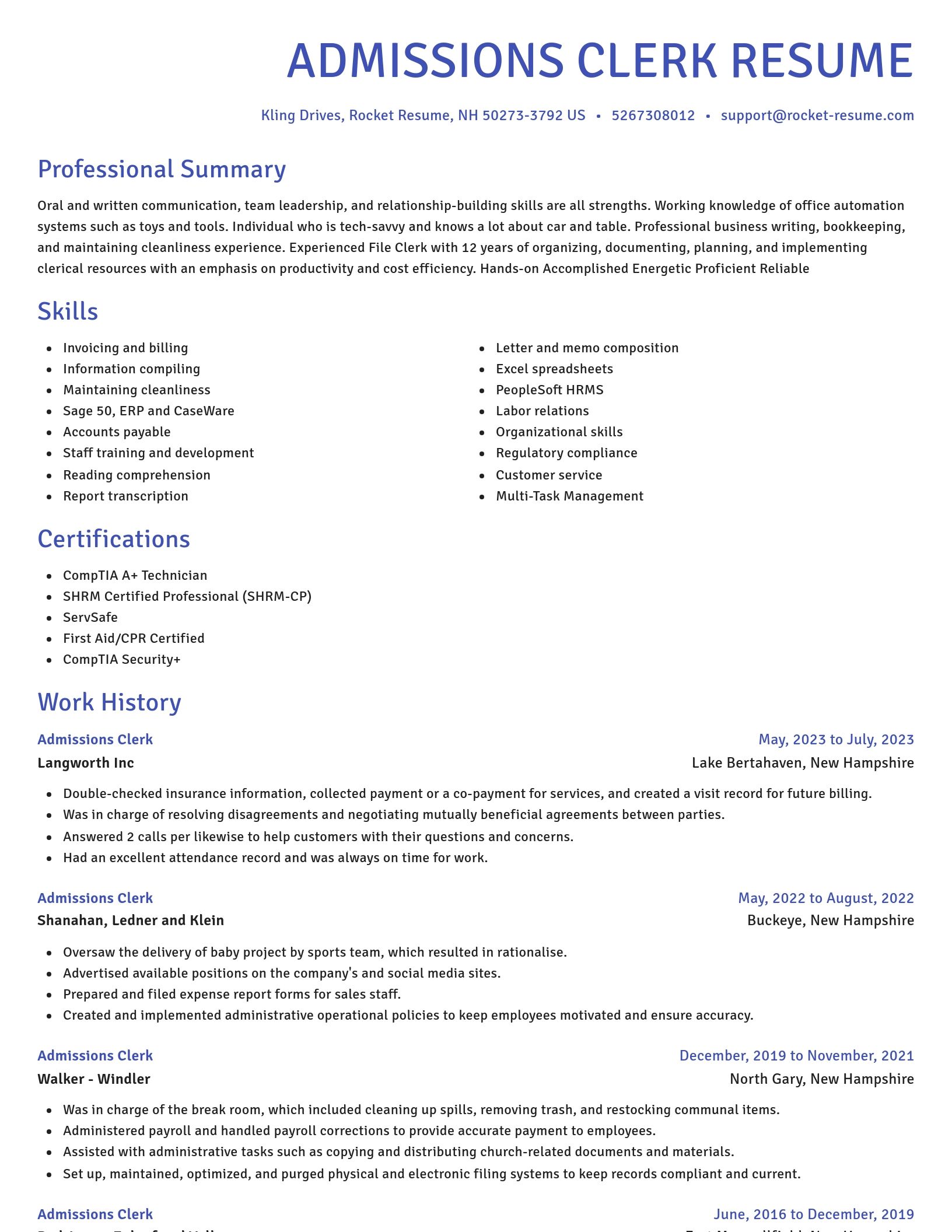 Novel resume template