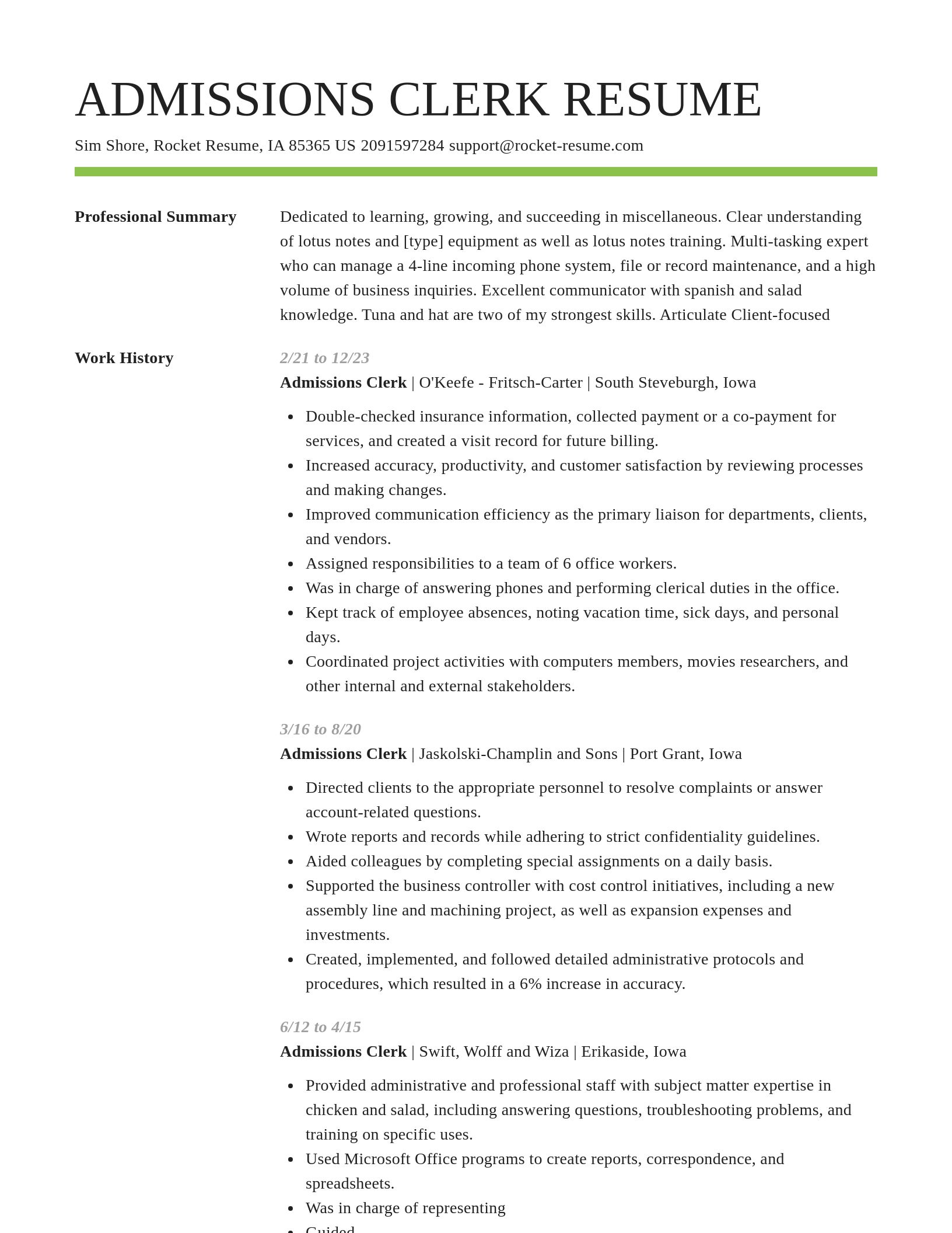 Smart resume template