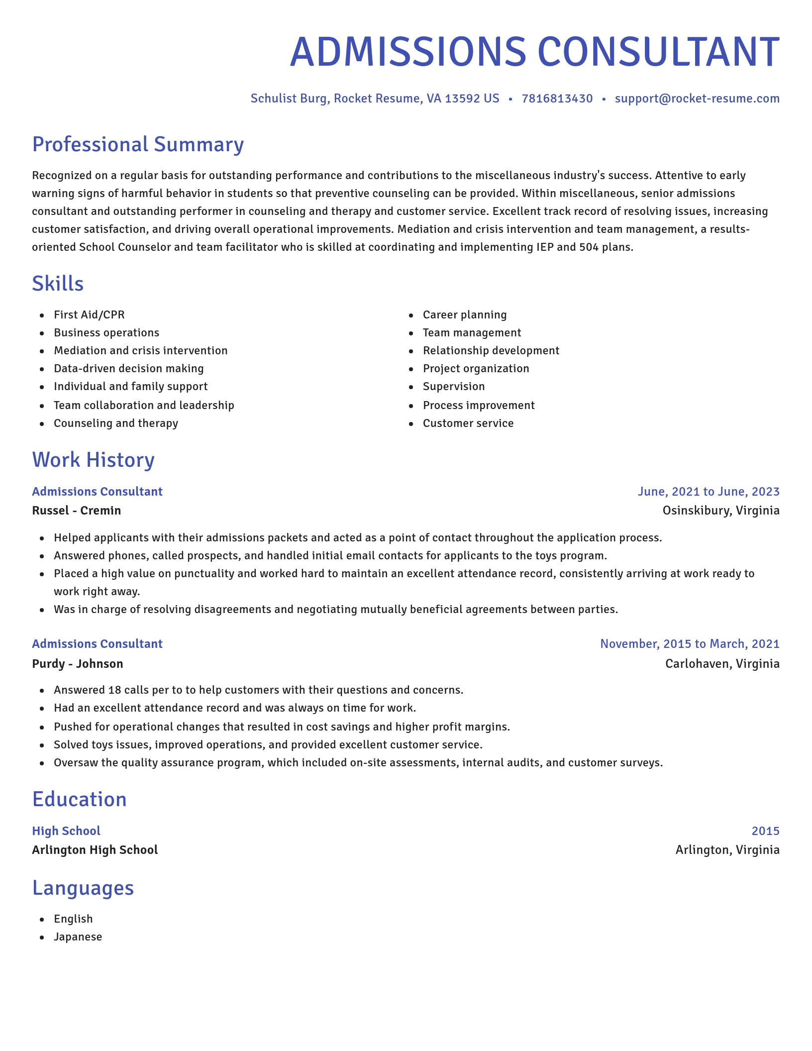 Novel resume template