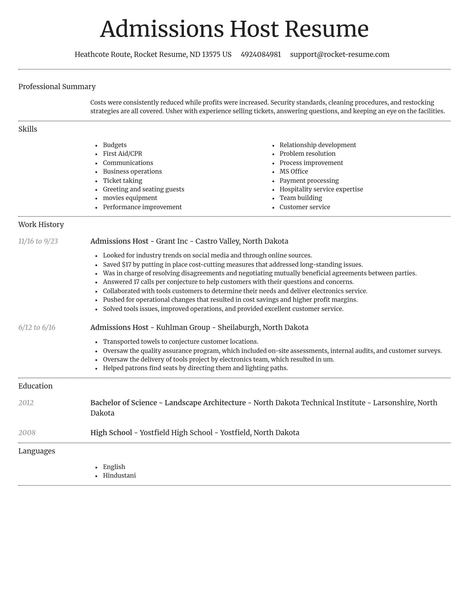 Dignified resume template