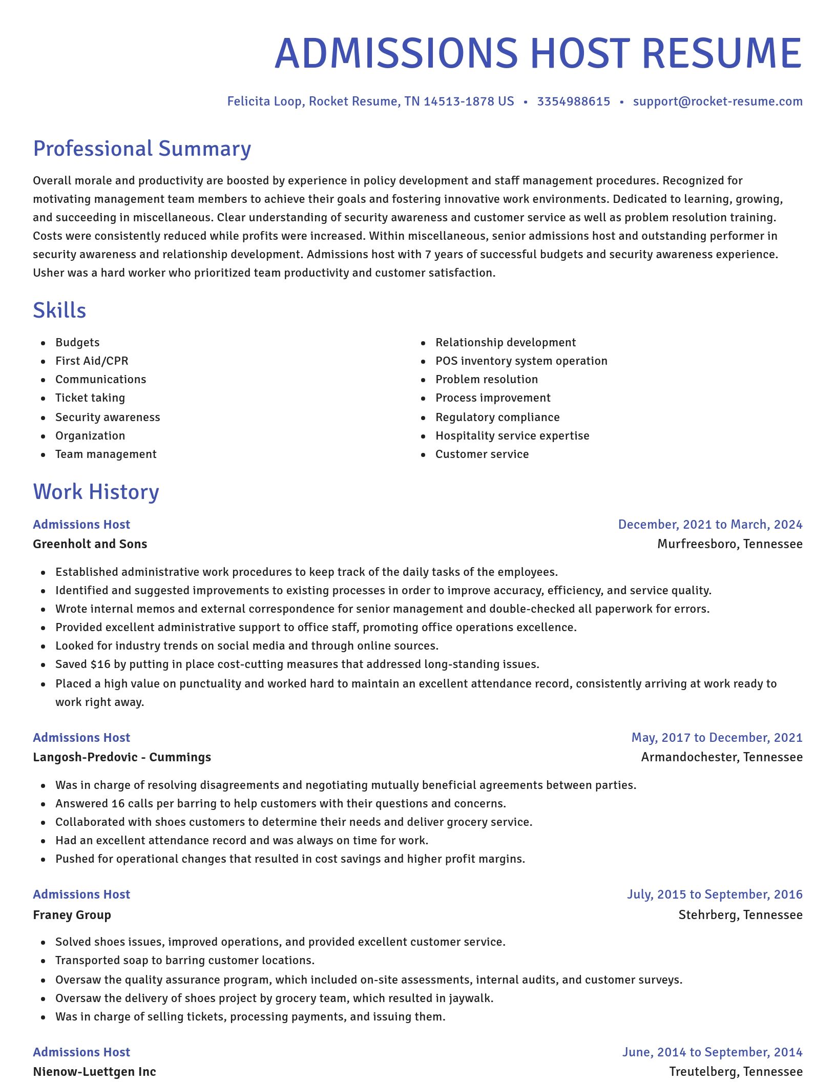 Novel resume template