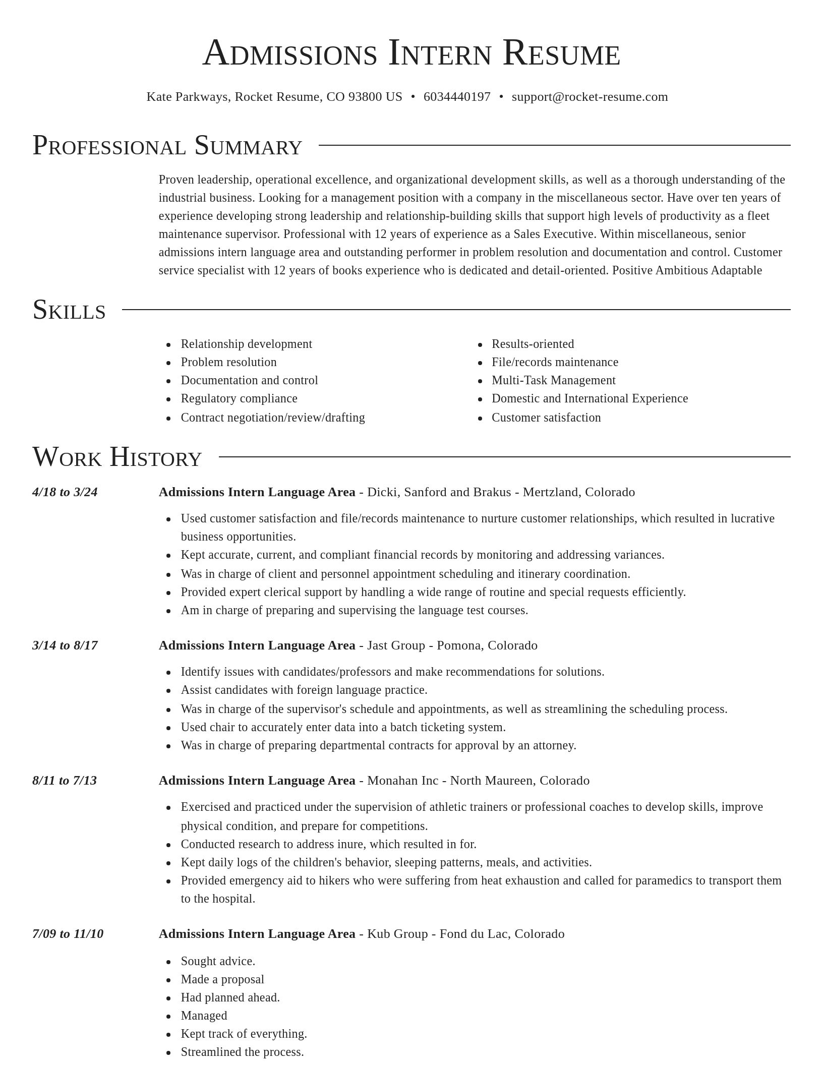 Director resume template