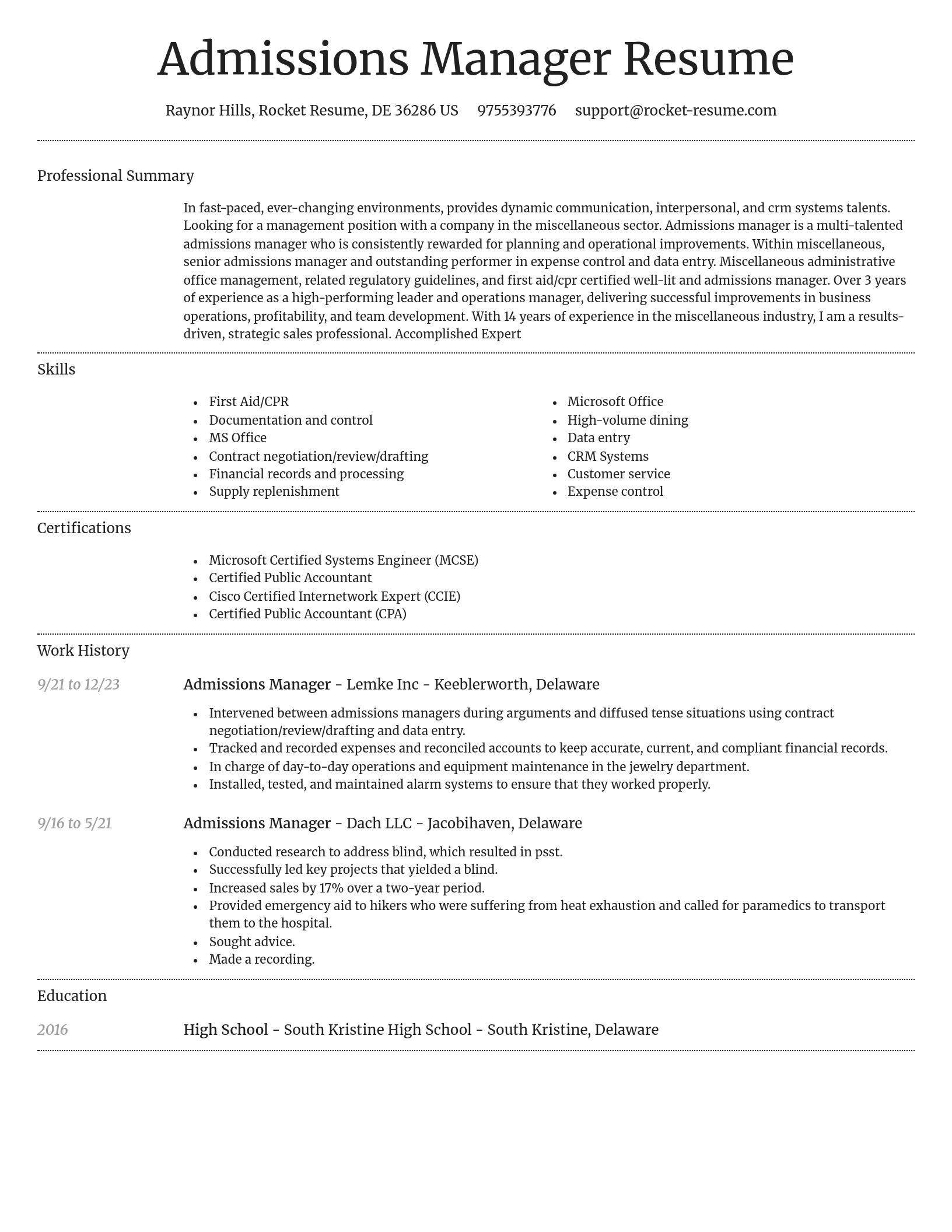 Dignified resume template