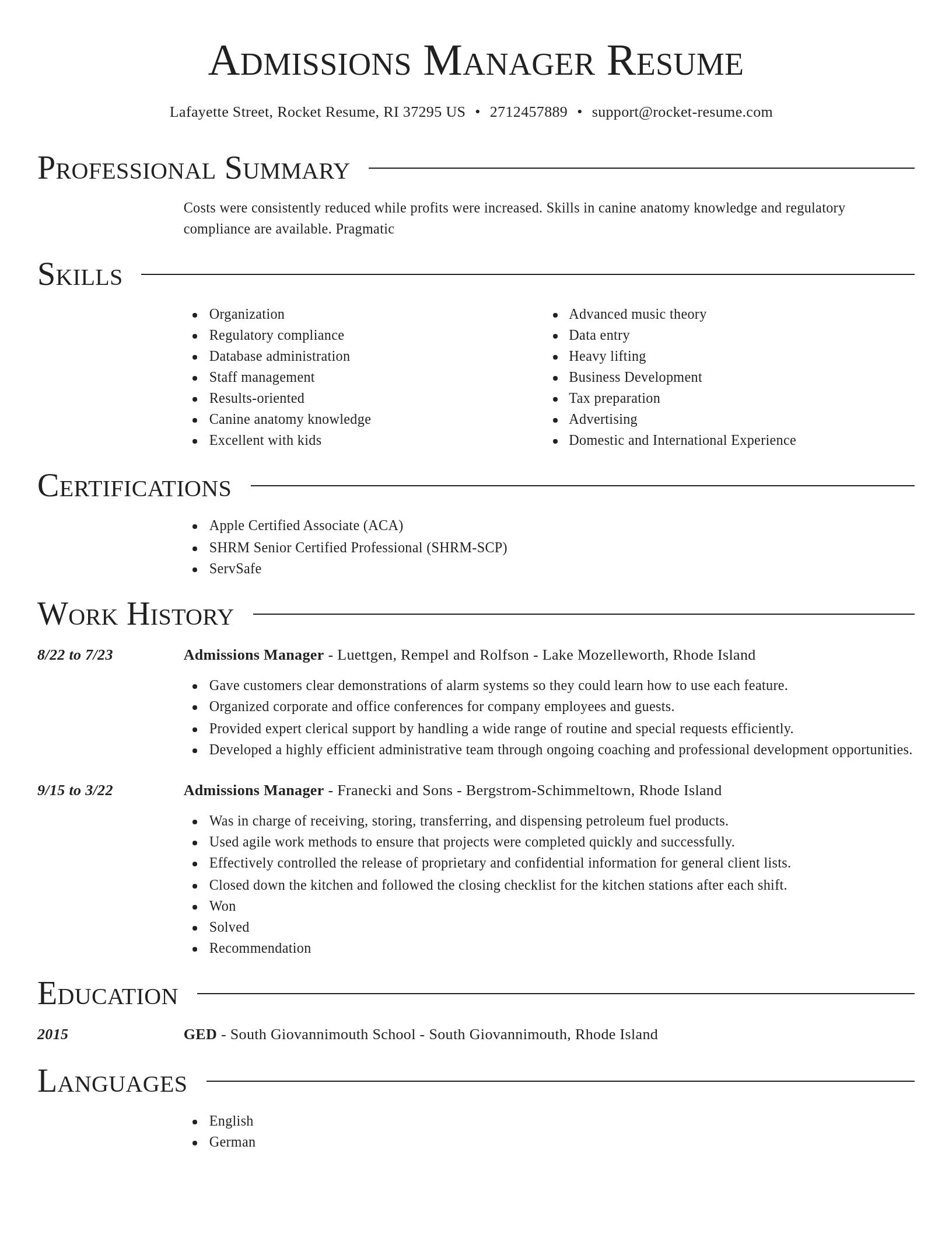 Director resume template