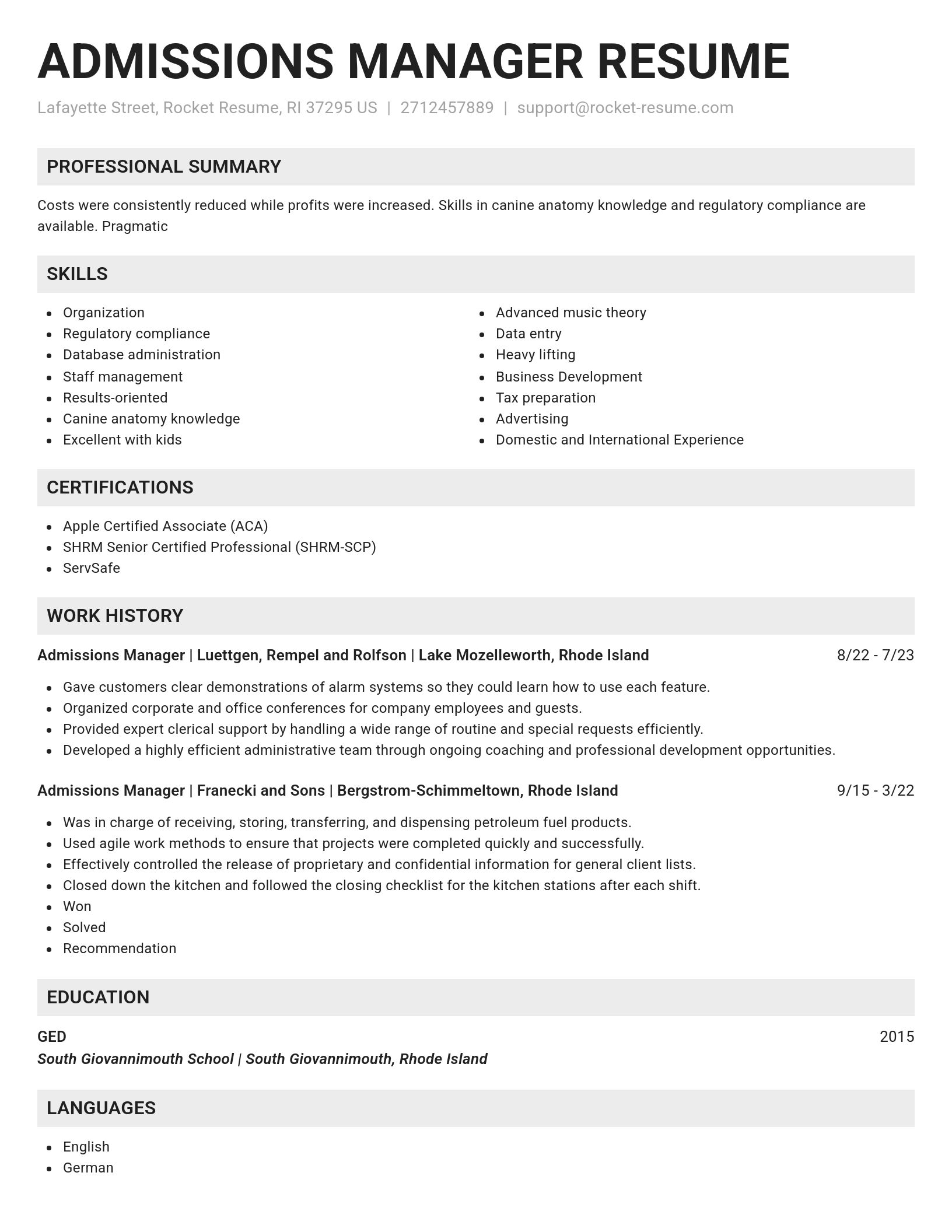 Genius resume template