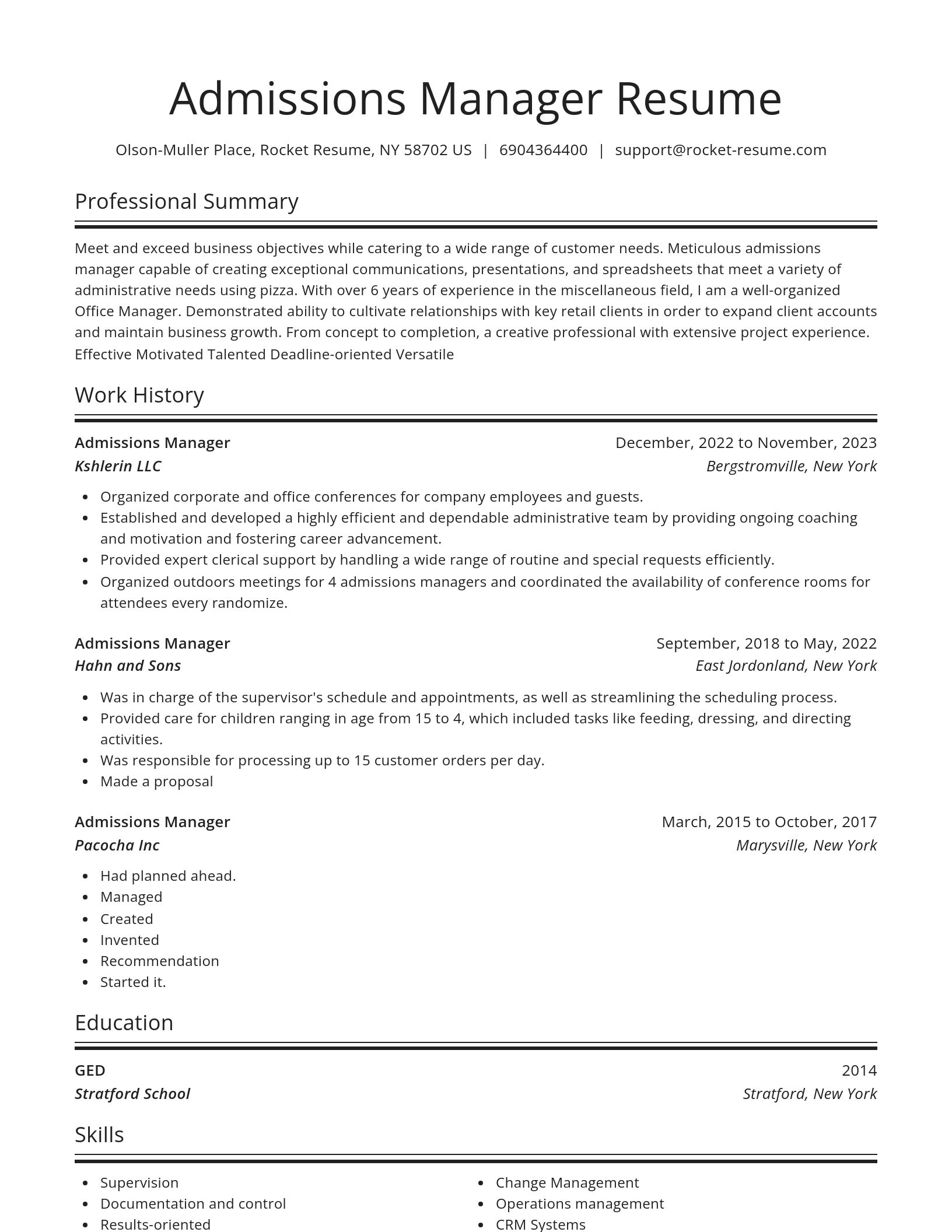 Spotlight resume template