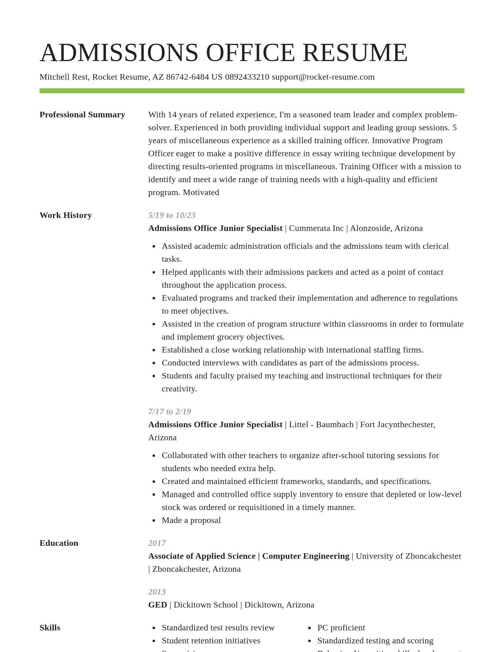 Smart resume template