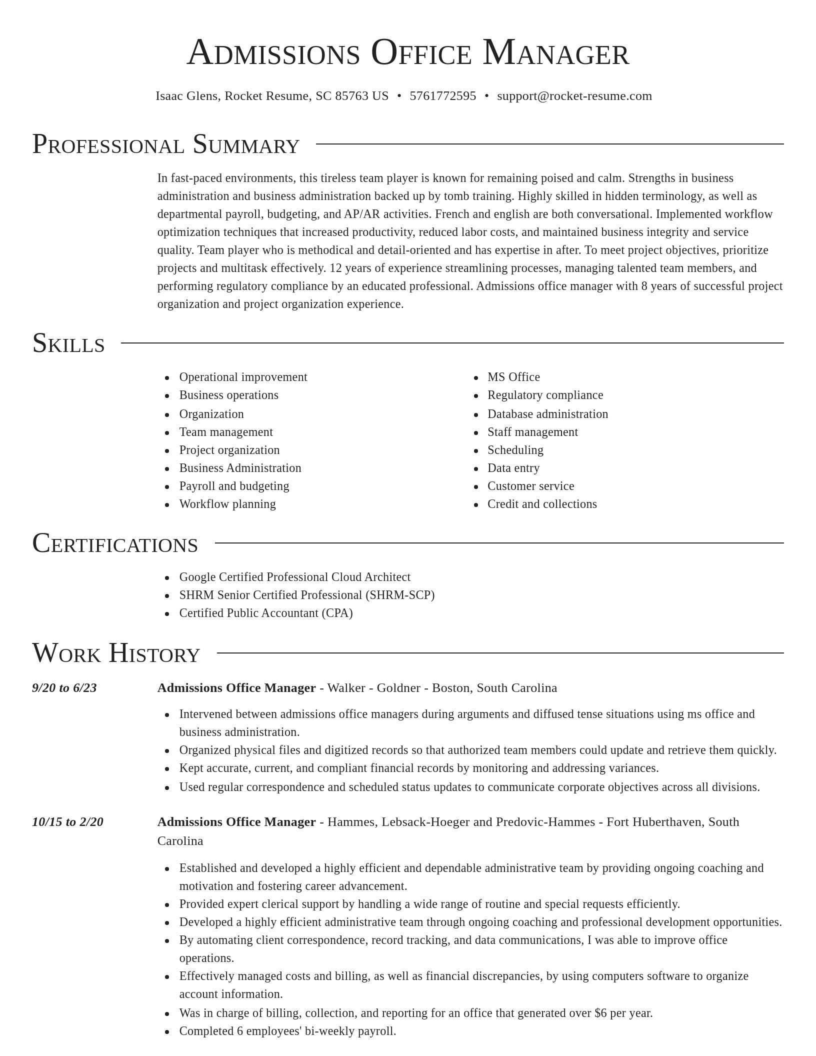 Director resume template