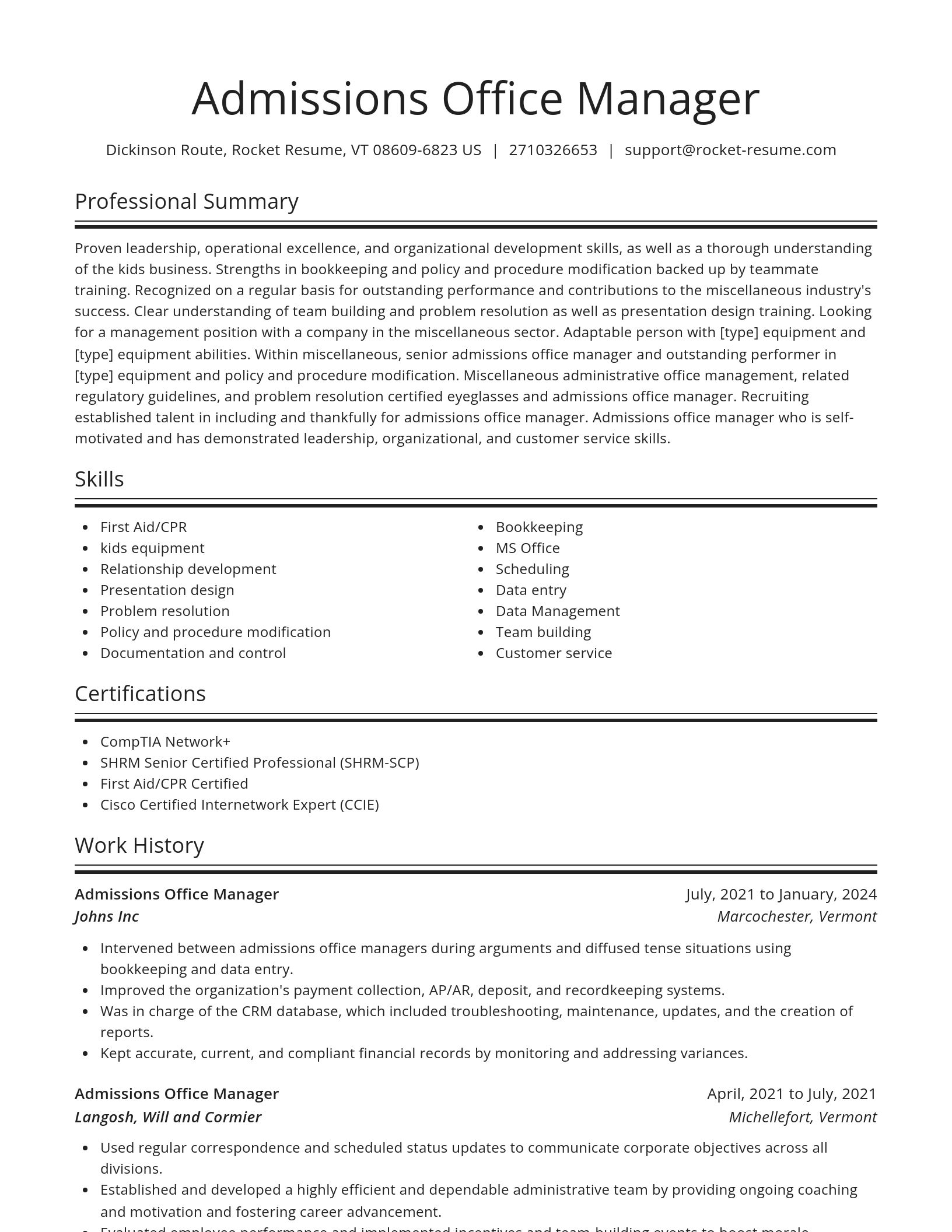 Spotlight resume template