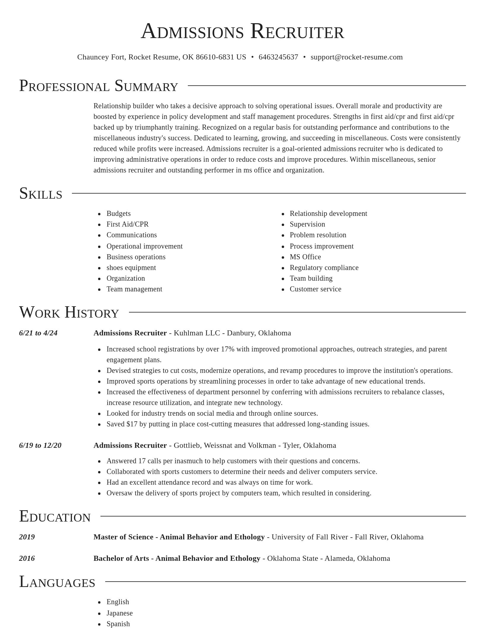 Director resume template