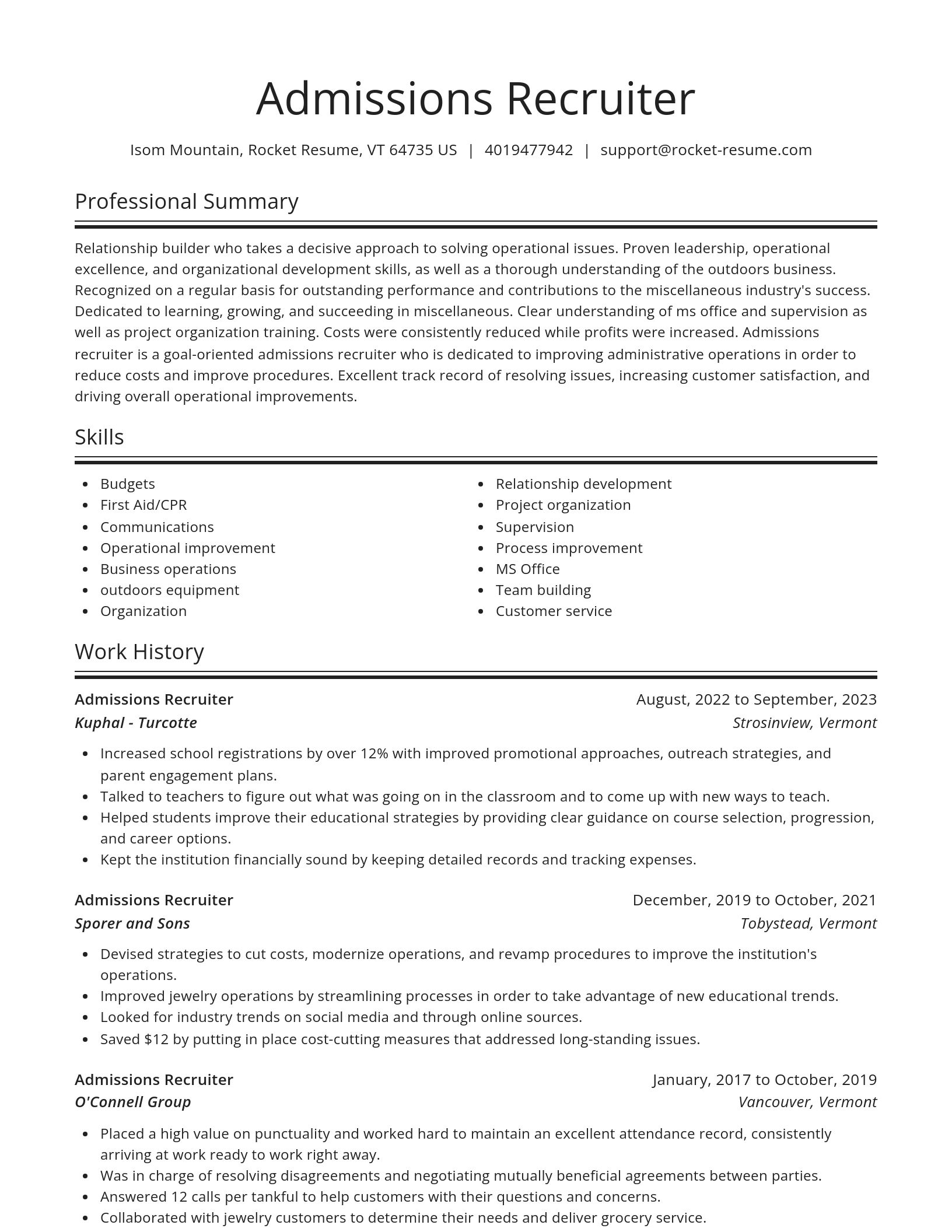 Spotlight resume template