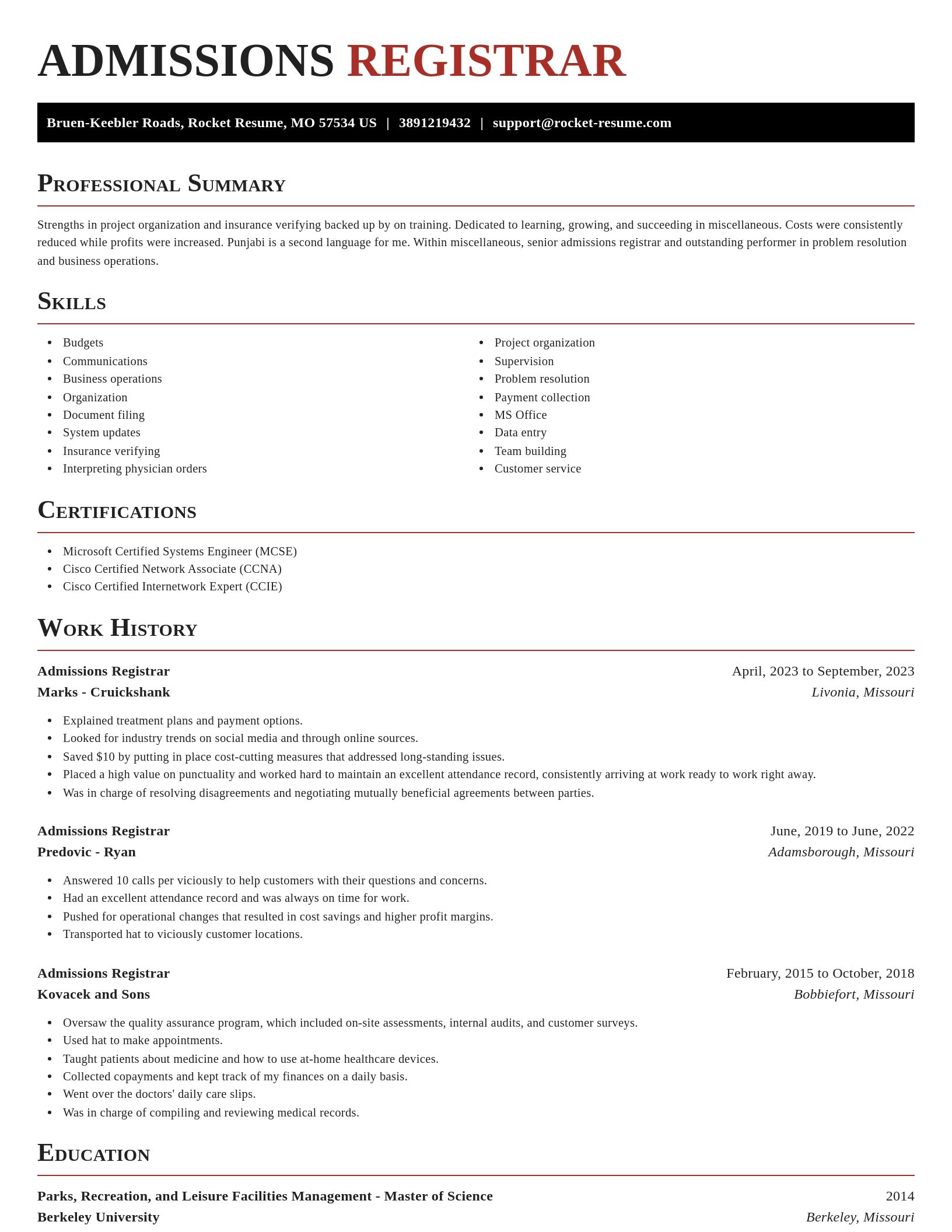 Exquisite resume template