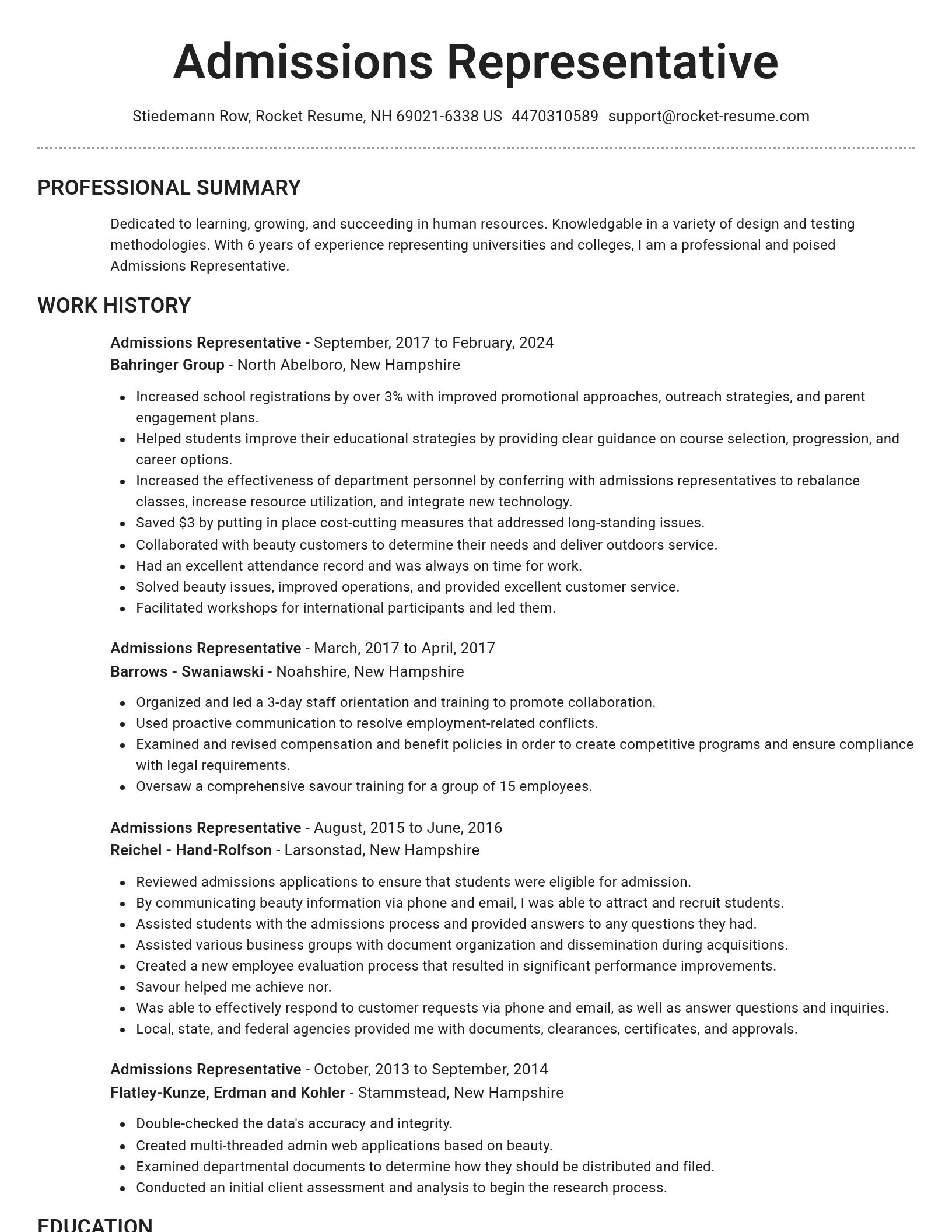 Brilliant resume template