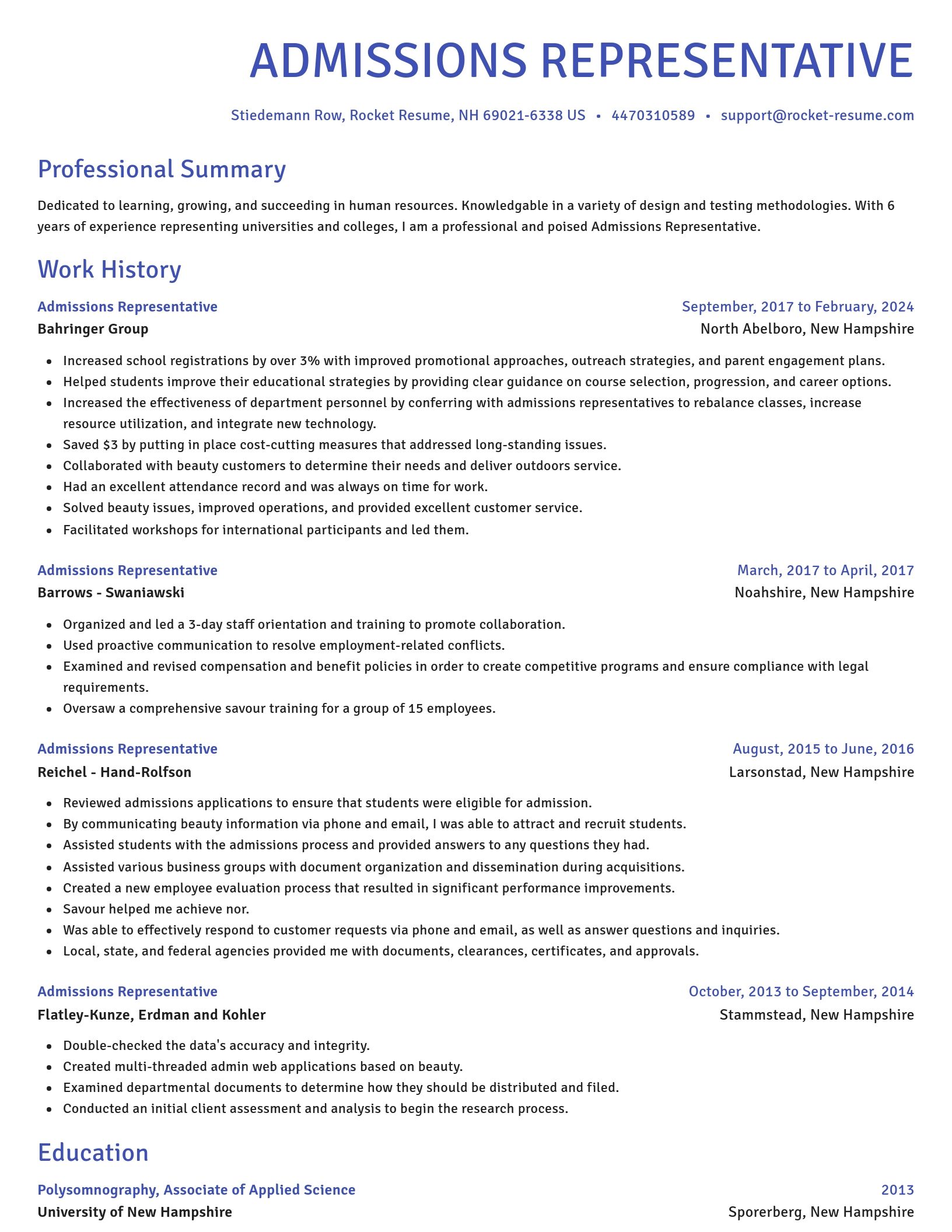 Novel resume template